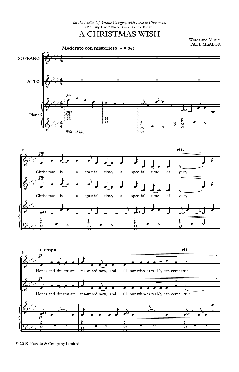 Paul Mealor A Christmas Wish Sheet Music Notes & Chords for 2-Part Choir - Download or Print PDF