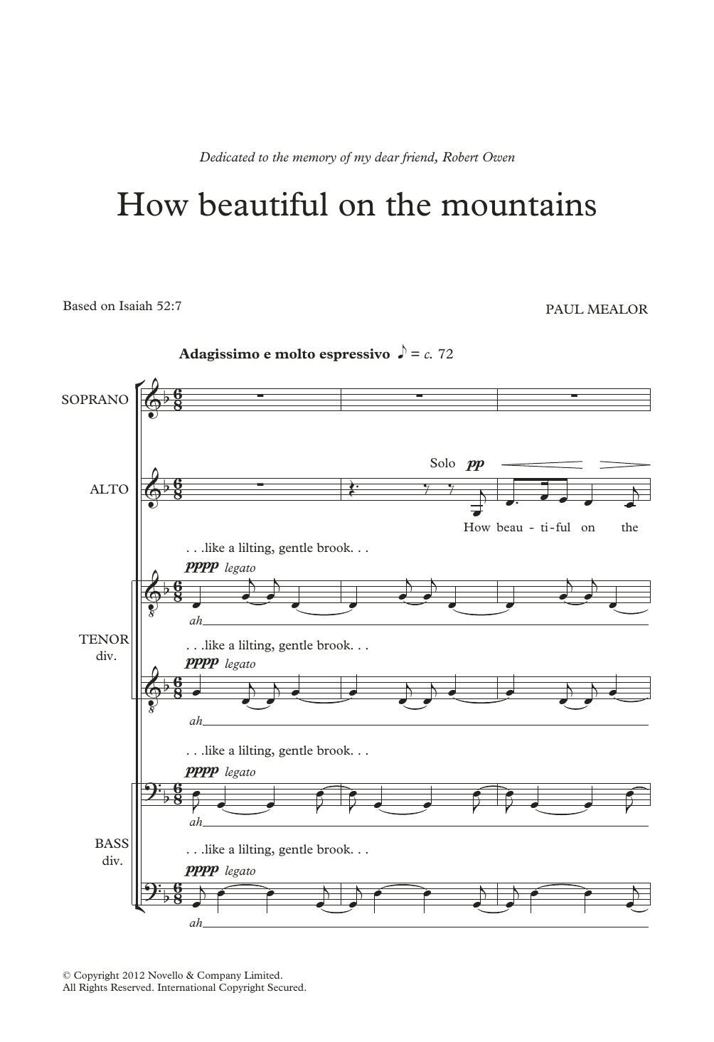 Paul Mealor How Beautiful On The Mountains Sheet Music Notes & Chords for SATB Choir - Download or Print PDF