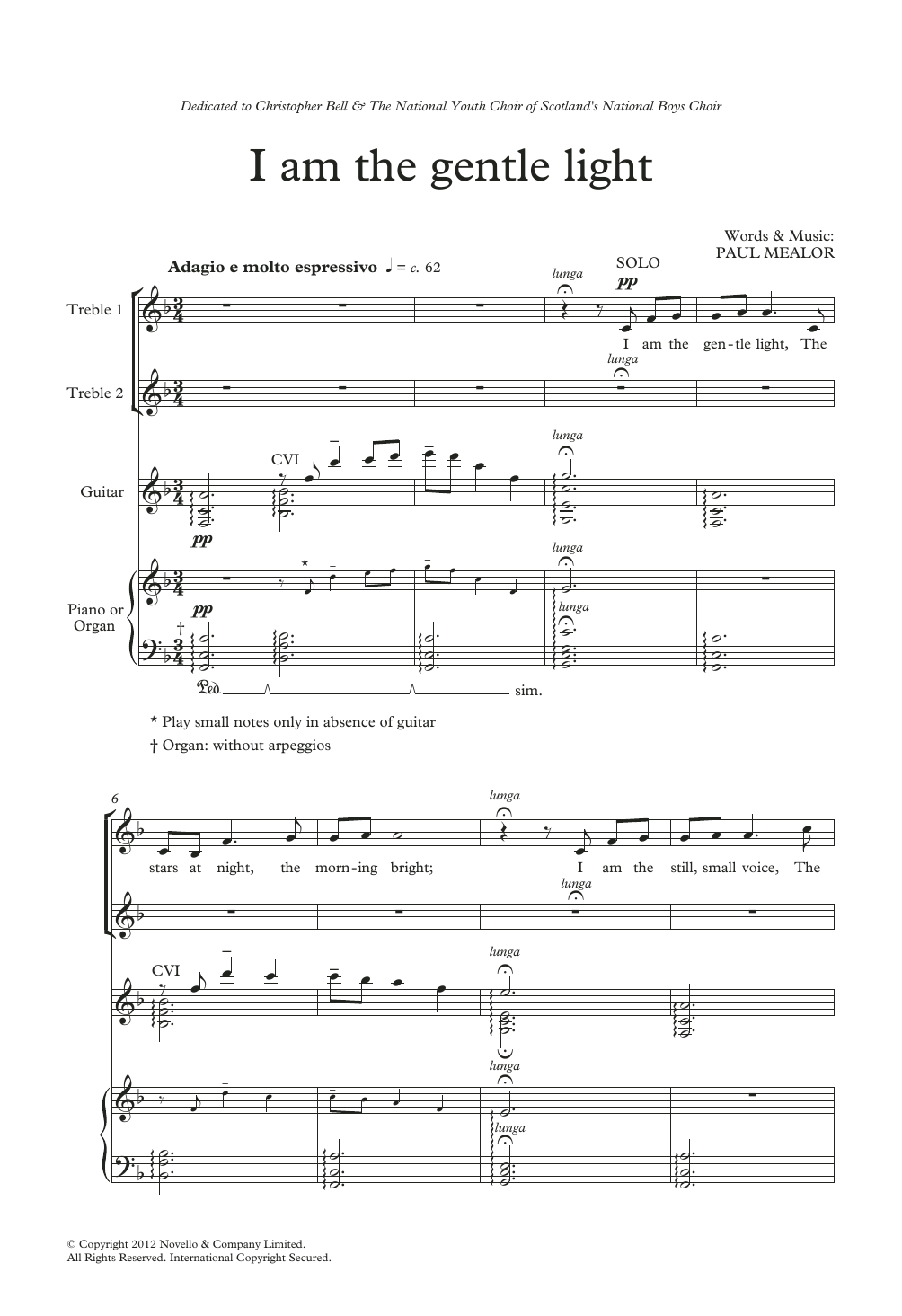 Paul Mealor I Am The Gentle Light Sheet Music Notes & Chords for Choir - Download or Print PDF