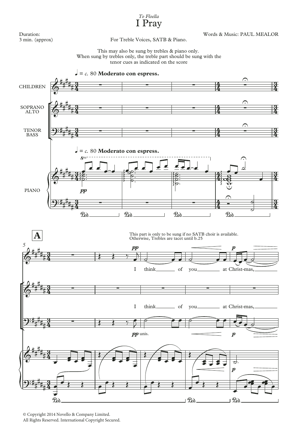 Paul Mealor I Pray Sheet Music Notes & Chords for Choir - Download or Print PDF