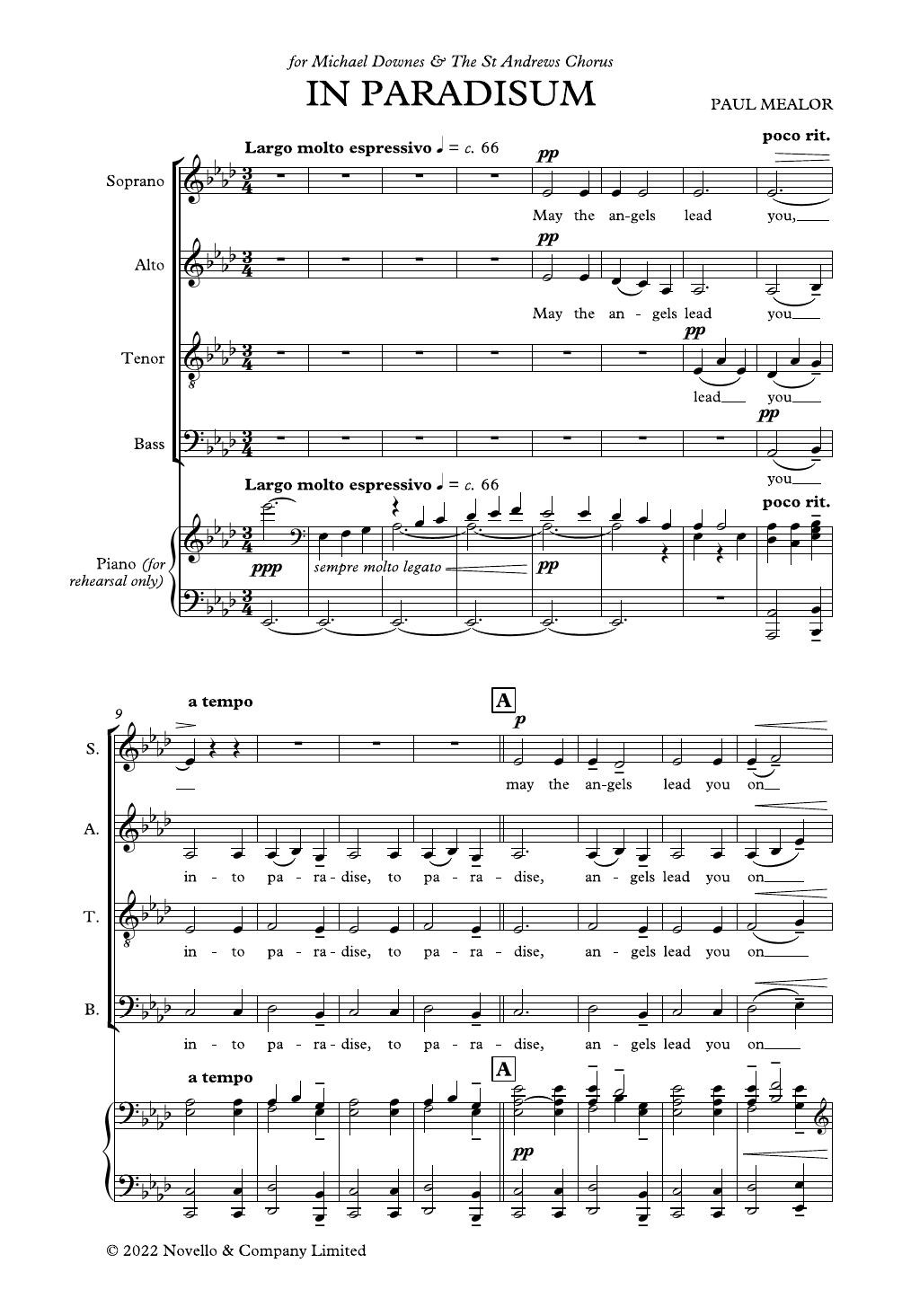 Paul Mealor In Paradisum Sheet Music Notes & Chords for SATB Choir - Download or Print PDF