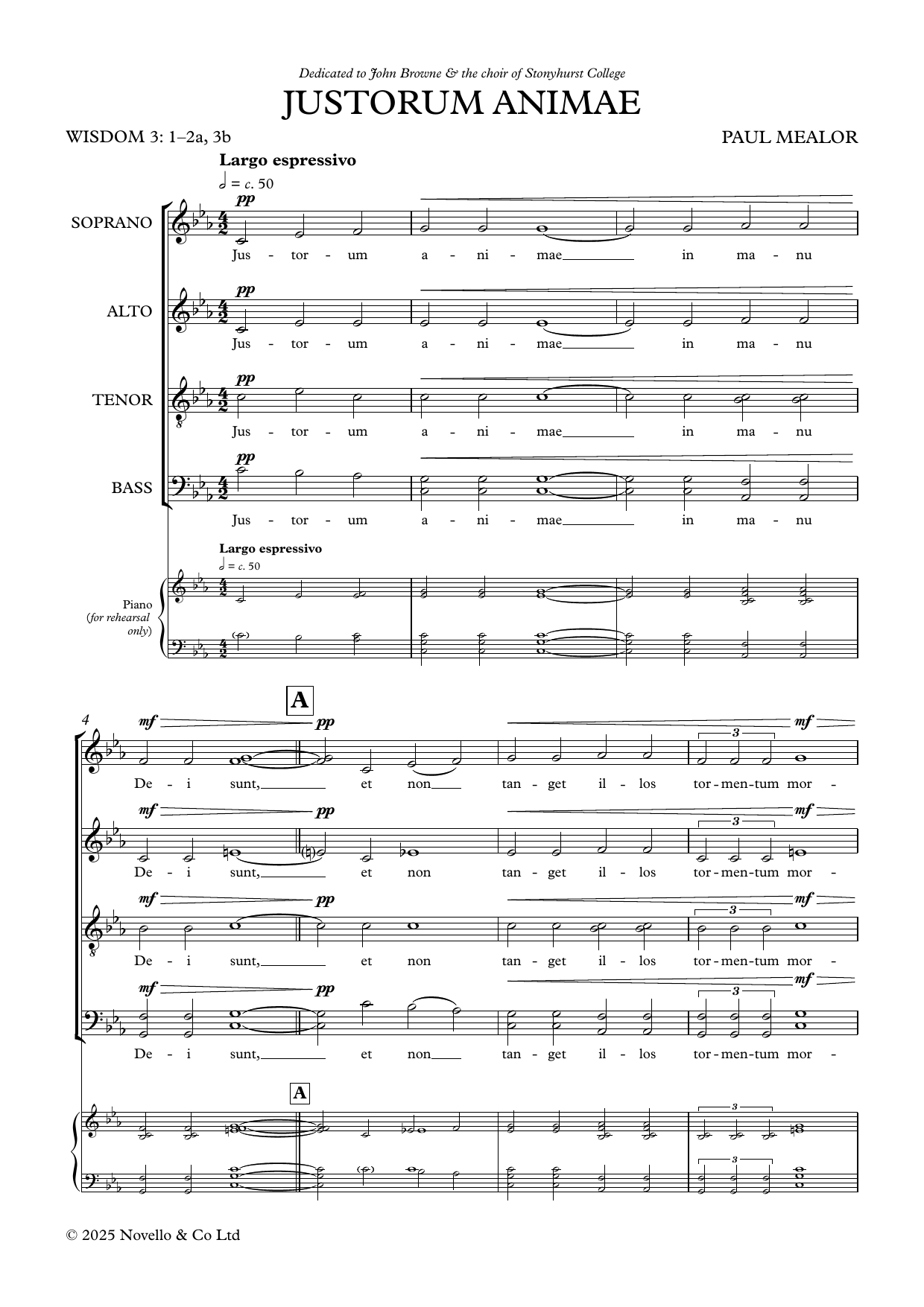 Paul Mealor Justorum Animae Sheet Music Notes & Chords for SATB Choir - Download or Print PDF