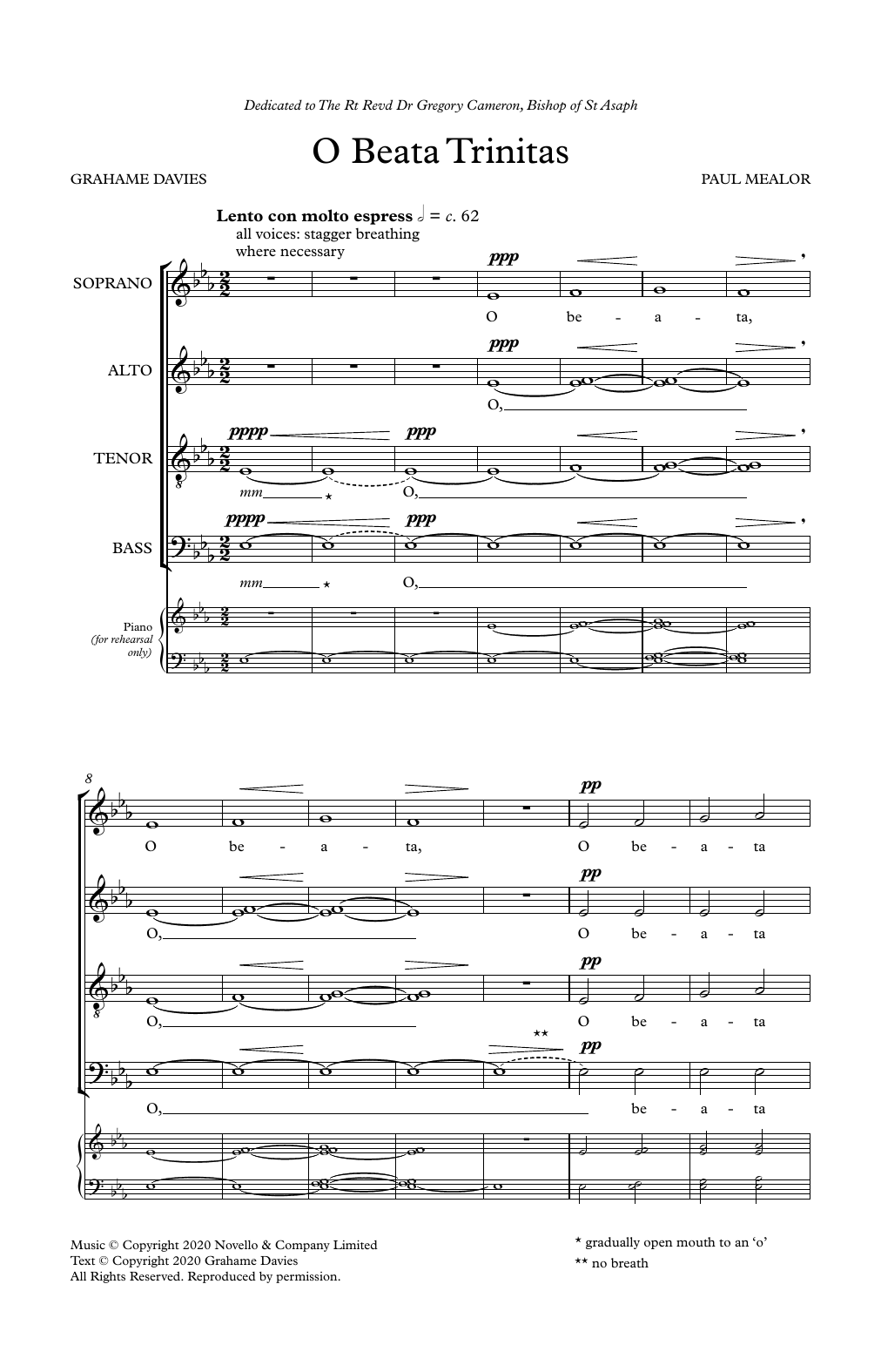 Paul Mealor O Beata Trinitas Sheet Music Notes & Chords for SATB Choir - Download or Print PDF