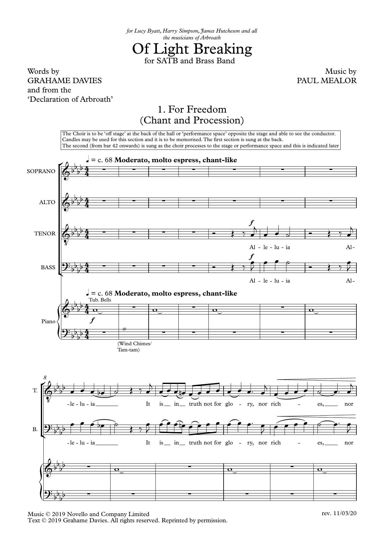 Paul Mealor Of Light Breaking Sheet Music Notes & Chords for SATB Choir - Download or Print PDF