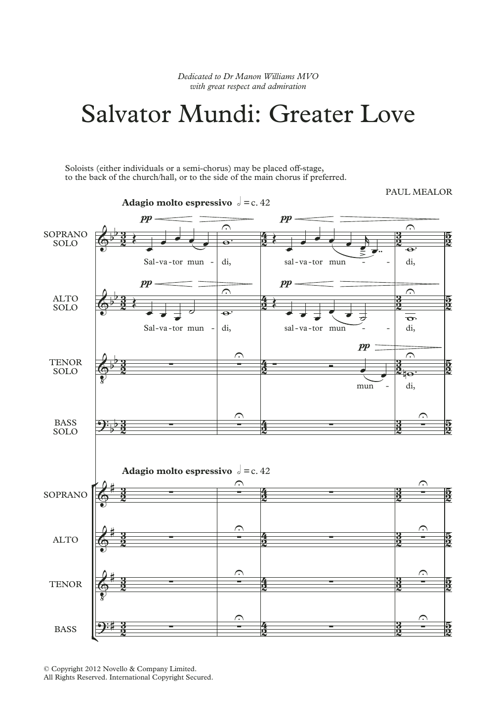 Paul Mealor Salvator Mundi: Greater Love Sheet Music Notes & Chords for SATB Choir - Download or Print PDF