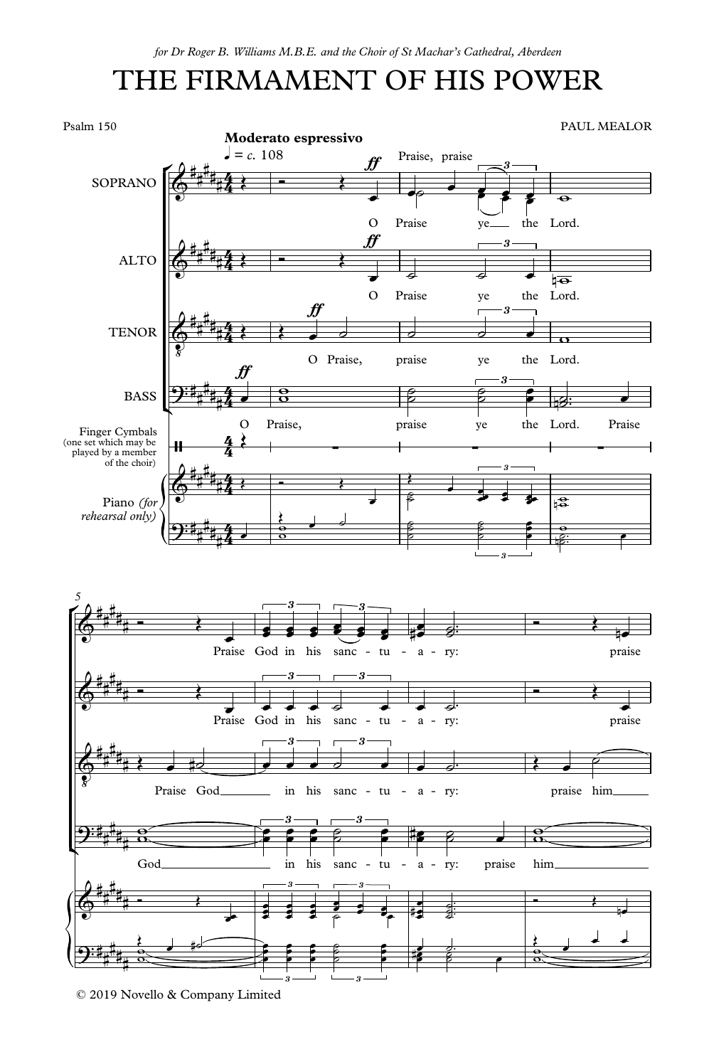 Paul Mealor The Firmament Of His Power Sheet Music Notes & Chords for SATB Choir - Download or Print PDF