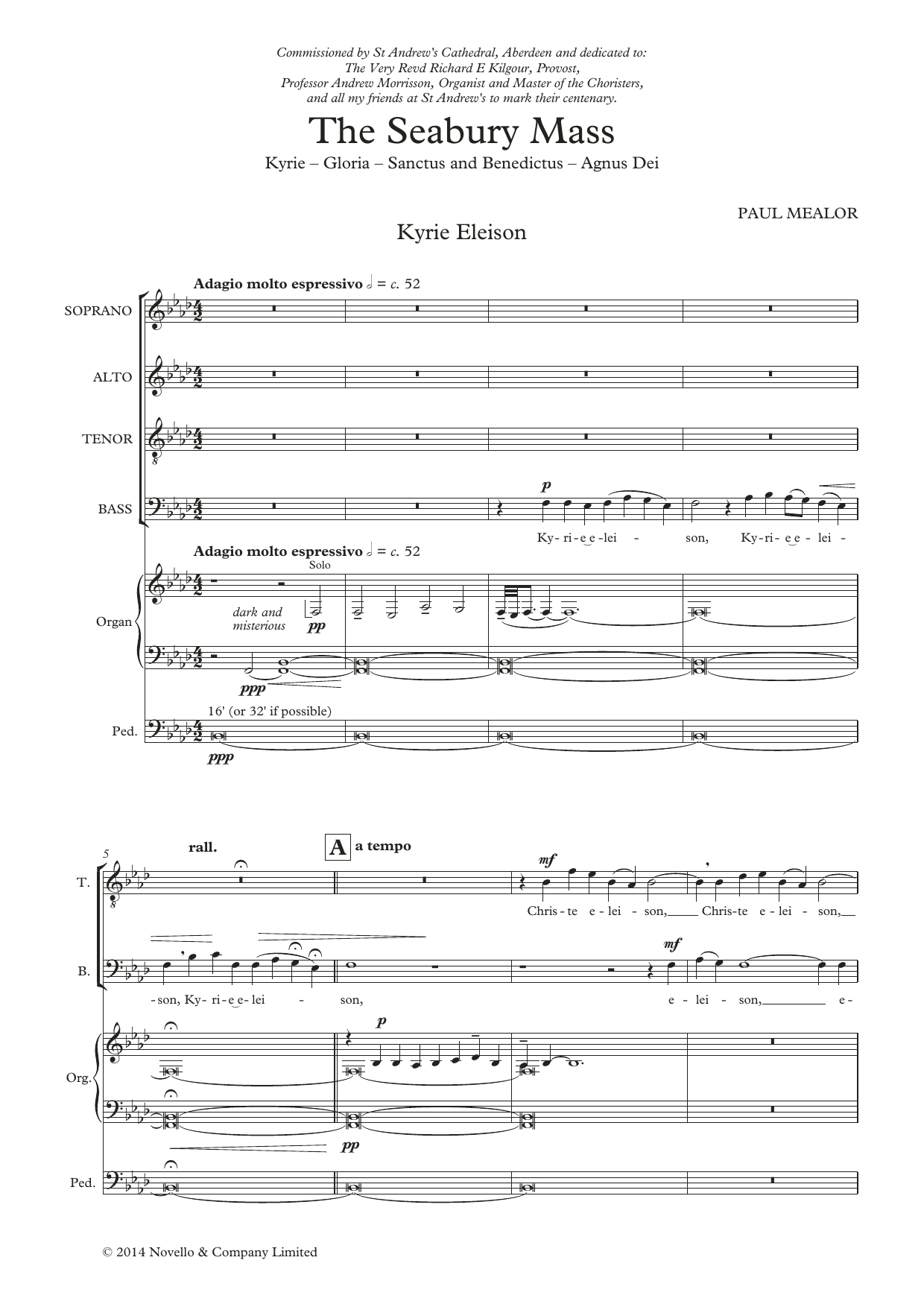 Paul Mealor The Seabury Mass Sheet Music Notes & Chords for SATB Choir - Download or Print PDF
