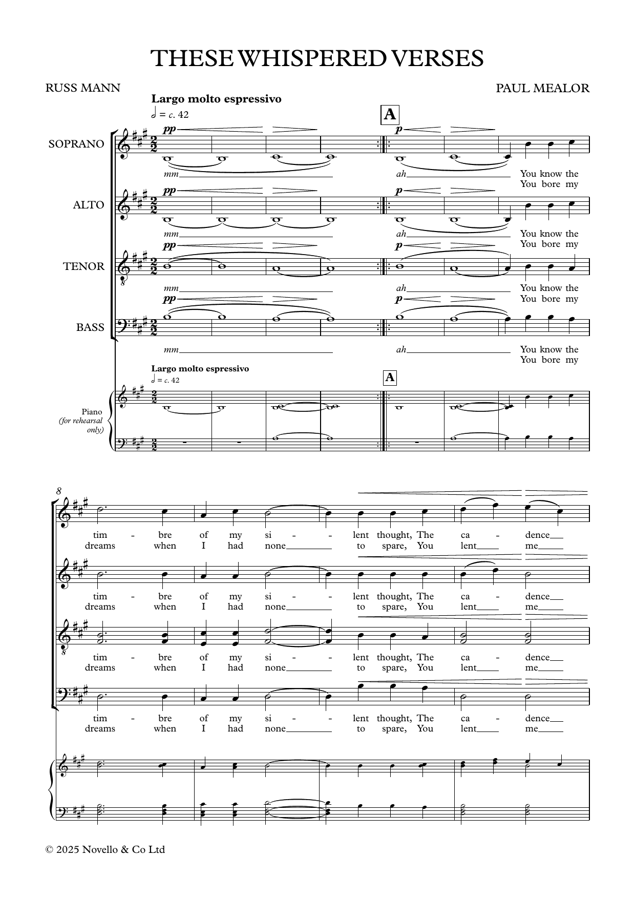 Paul Mealor These Whispered Verses Sheet Music Notes & Chords for SATB Choir - Download or Print PDF