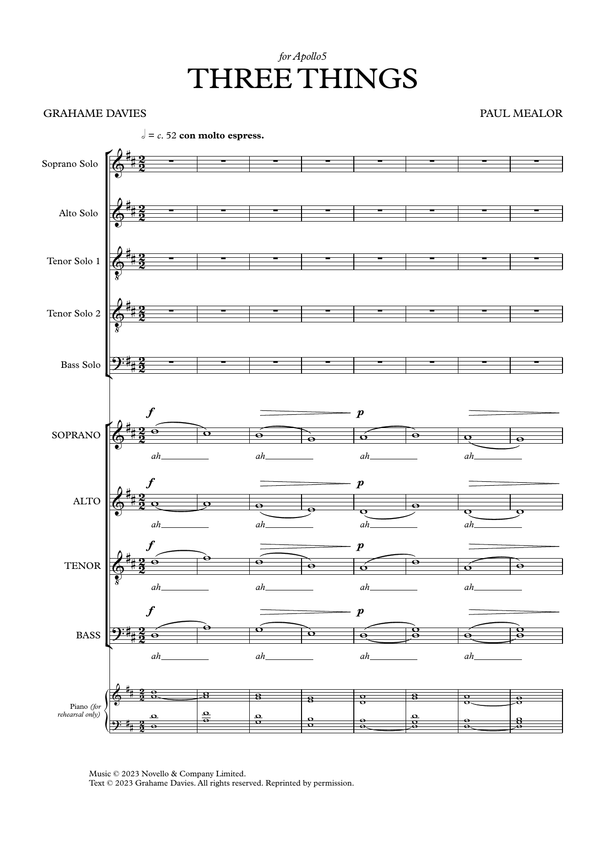 Paul Mealor Three Things Sheet Music Notes & Chords for SATB Choir - Download or Print PDF