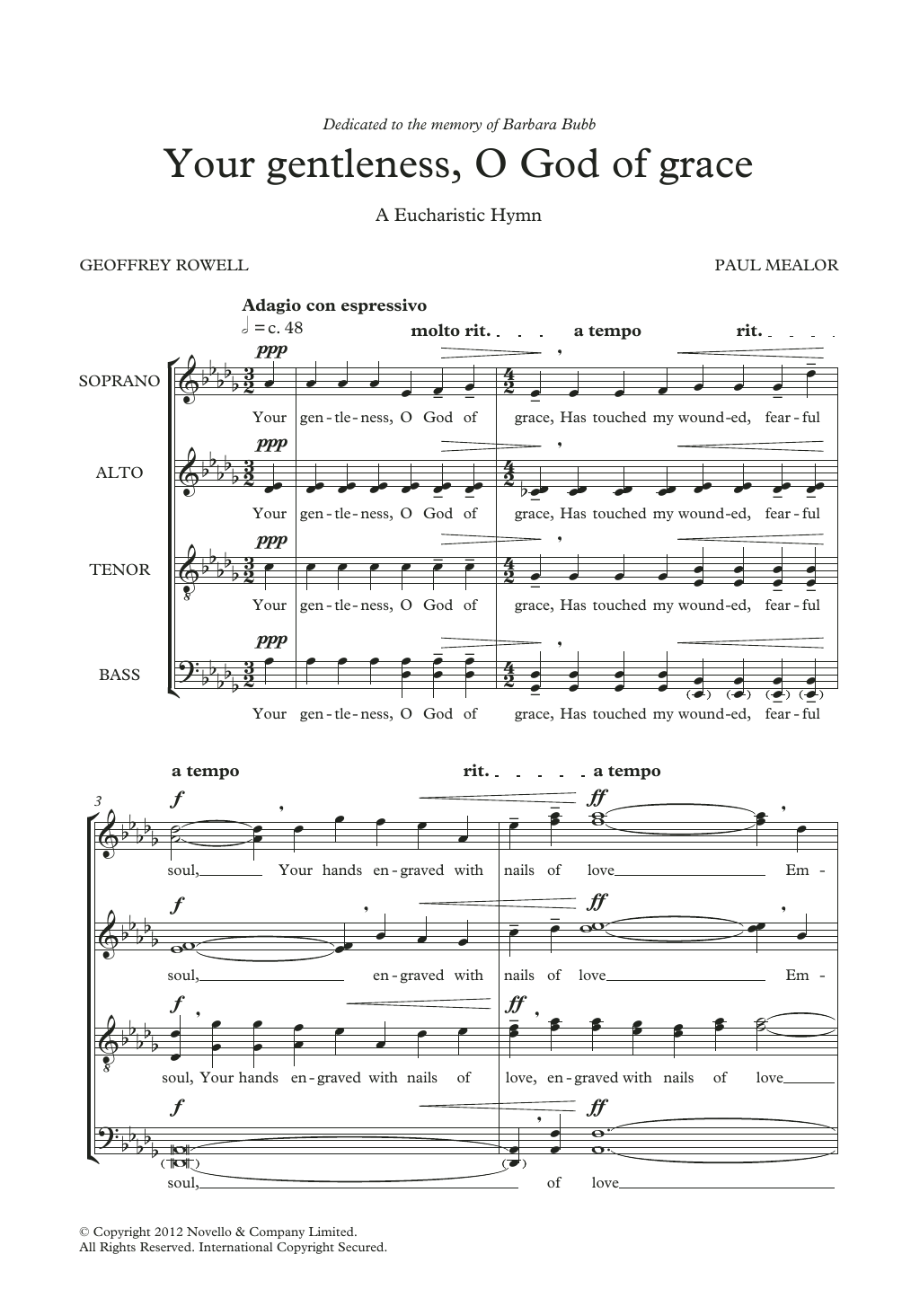 Paul Mealor Your Gentleness, O God Of Grace Sheet Music Notes & Chords for SATB Choir - Download or Print PDF