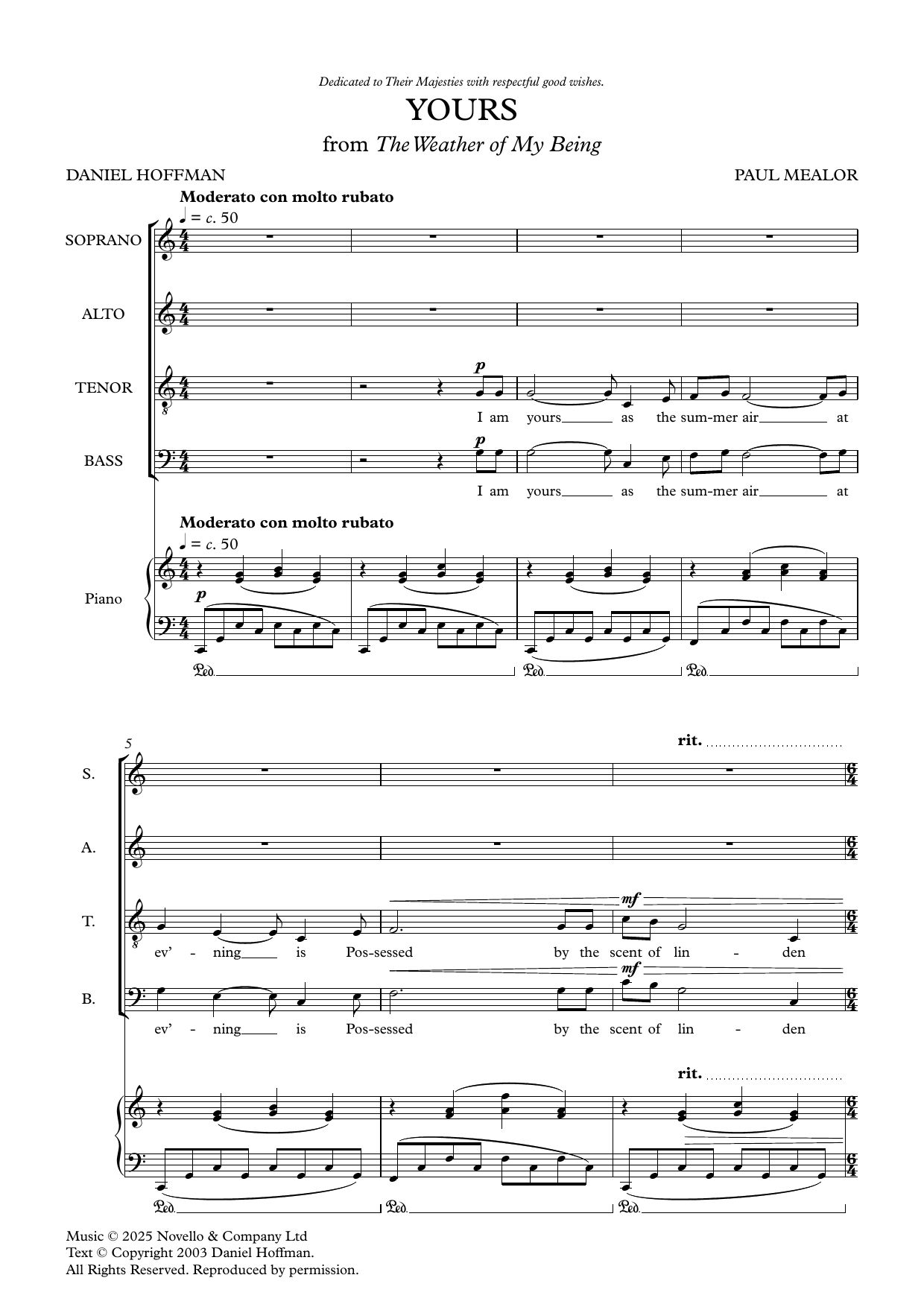 Paul Mealor Yours Sheet Music Notes & Chords for SATB Choir - Download or Print PDF Paul Mealor Yours Sheet Music Notes & Chords for SATB Choir - Download or Print PDF