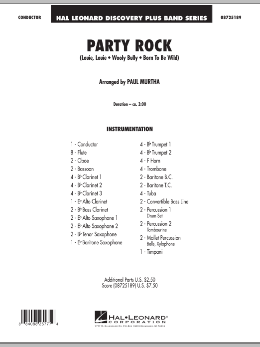 Paul Murtha Party Rock - Full Score Sheet Music Notes & Chords for Concert Band - Download or Print PDF