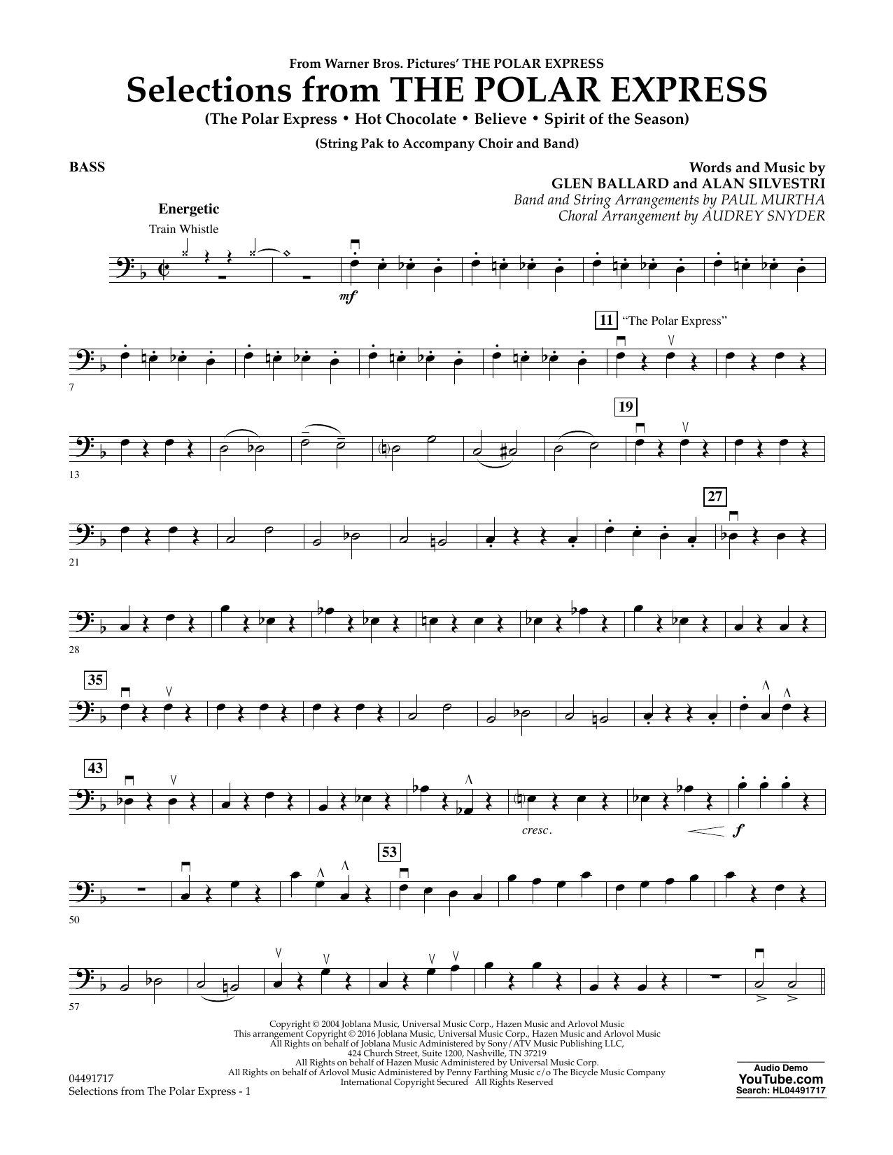 Paul Murtha The Polar Express - Bass Sheet Music Notes & Chords for Orchestra - Download or Print PDF