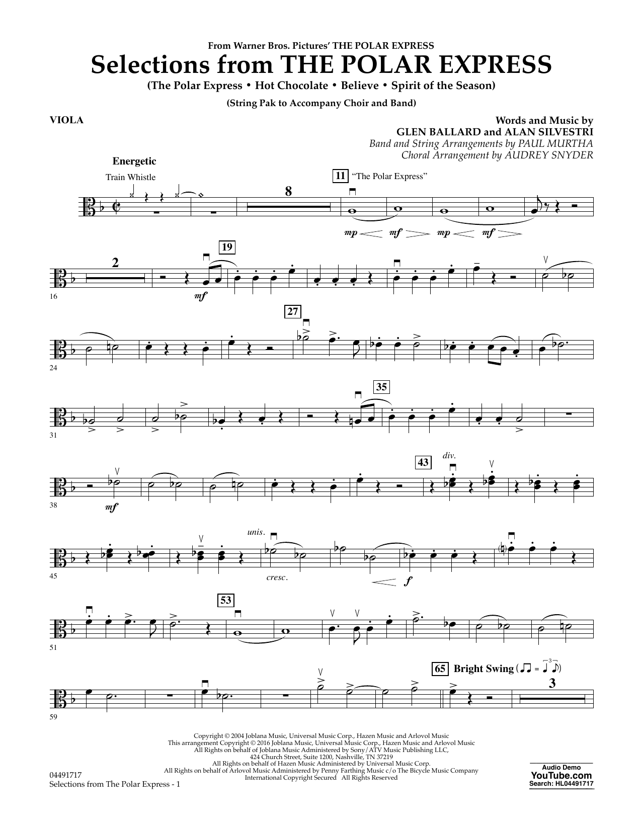 Paul Murtha The Polar Express - Viola Sheet Music Notes & Chords for Orchestra - Download or Print PDF