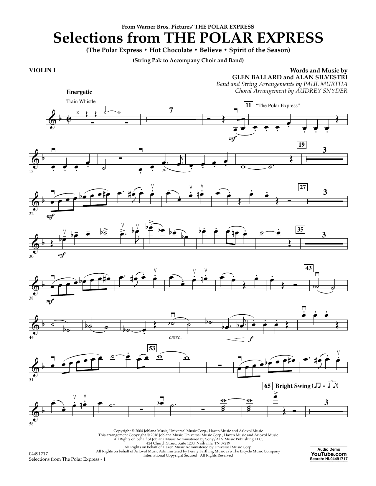 Paul Murtha The Polar Express - Violin 1 Sheet Music Notes & Chords for Orchestra - Download or Print PDF