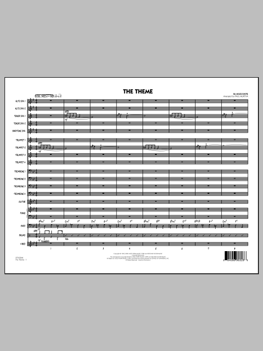 Paul Murtha The Theme - Conductor Score (Full Score) Sheet Music Notes & Chords for Jazz Ensemble - Download or Print PDF