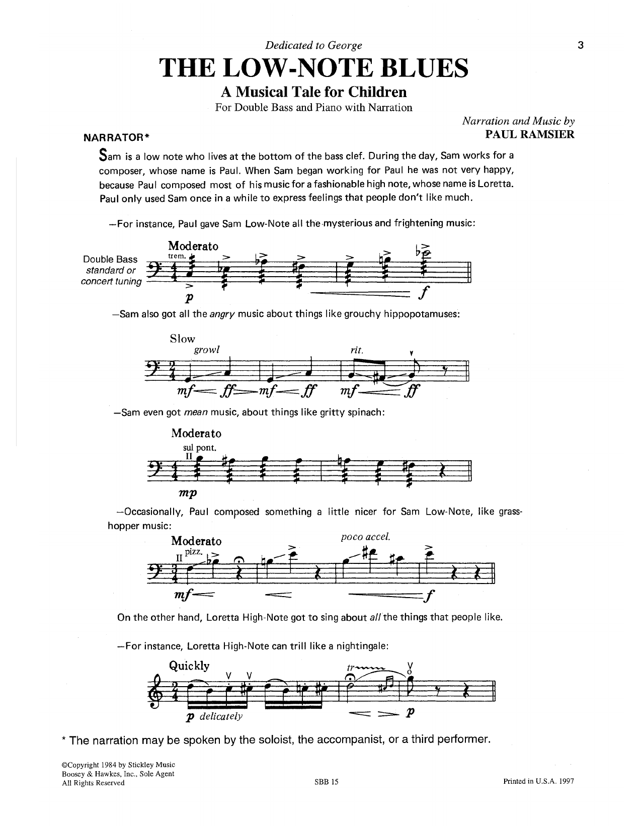 Paul Ramsier The Low-Note Blues Sheet Music Notes & Chords for Instrumental Solo and Piano Accompaniment - Download or Print PDF