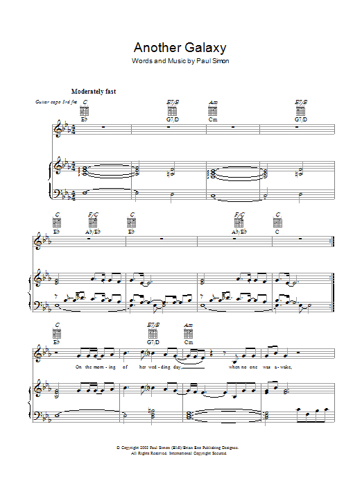 Paul Simon Another Galaxy Sheet Music Notes & Chords for Lyrics & Chords - Download or Print PDF