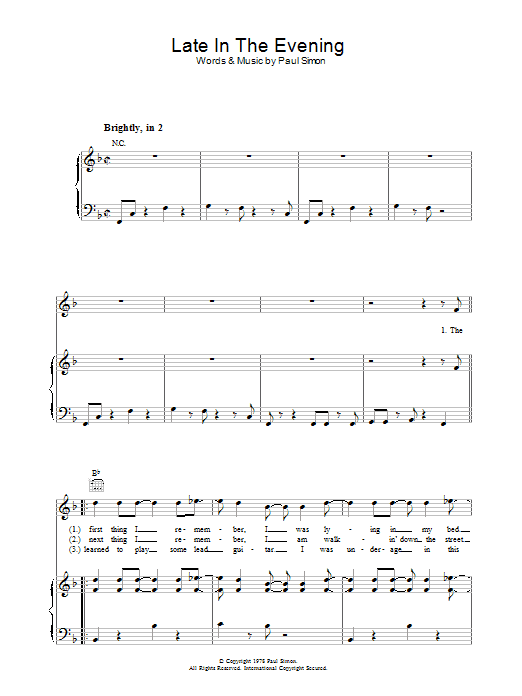 Paul Simon Late In The Evening Sheet Music Notes & Chords for Guitar Tab - Download or Print PDF