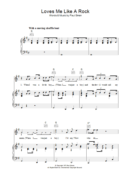 Paul Simon Loves Me Like A Rock Sheet Music Notes & Chords for Ukulele - Download or Print PDF