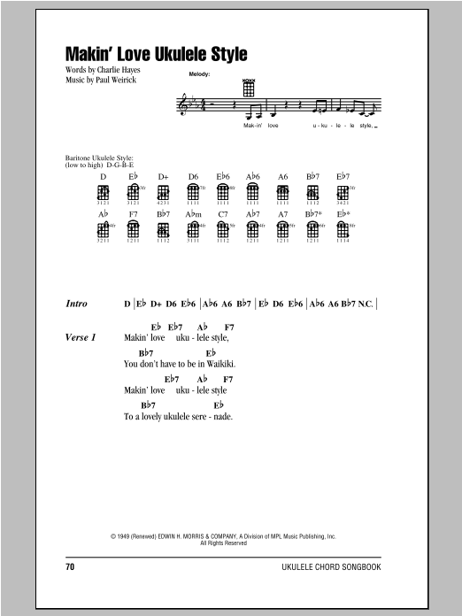 Paul Weirick Makin' Love Ukulele Style Sheet Music Notes & Chords for Ukulele with Strumming Patterns - Download or Print PDF