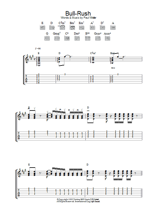 Paul Weller Bull-Rush Sheet Music Notes & Chords for Guitar Tab - Download or Print PDF
