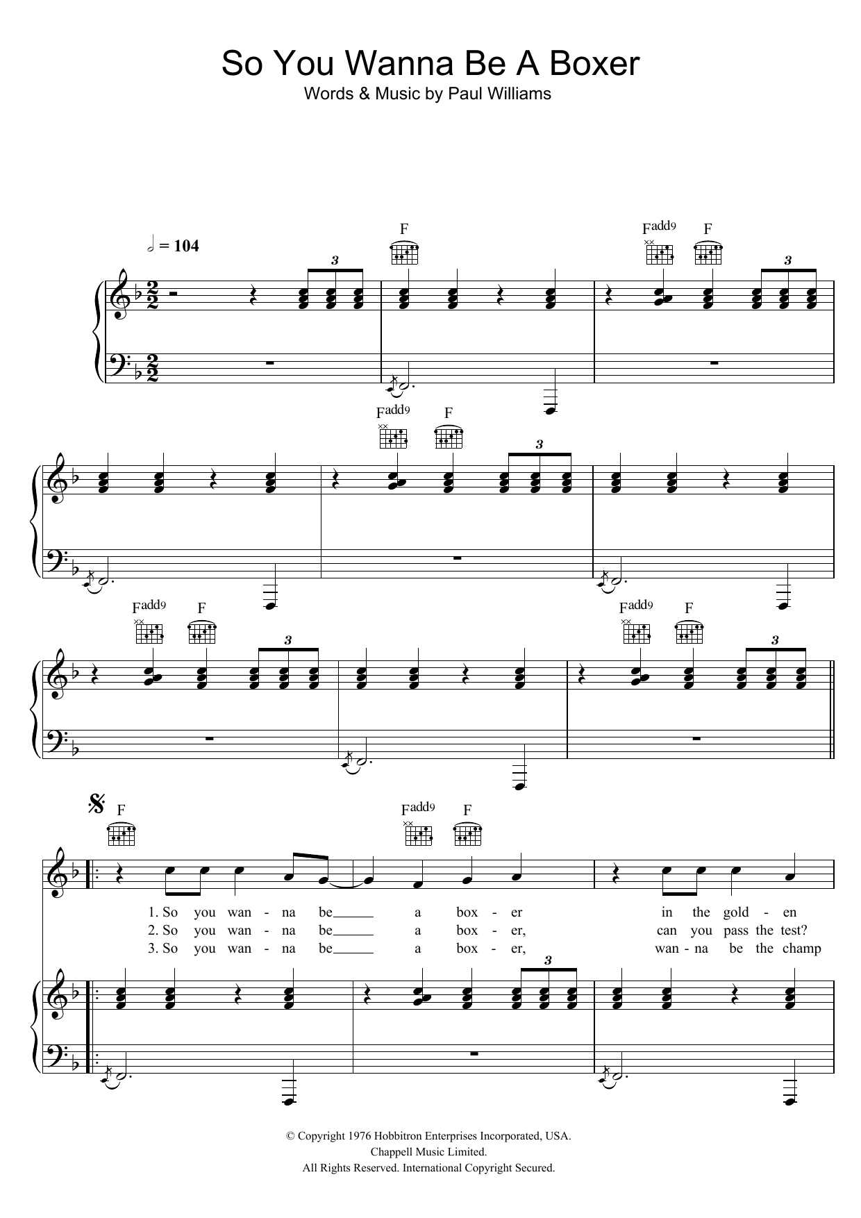 Paul Williams So You Wanna Be A Boxer (from Bugsy Malone) Sheet Music Notes & Chords for Clarinet - Download or Print PDF