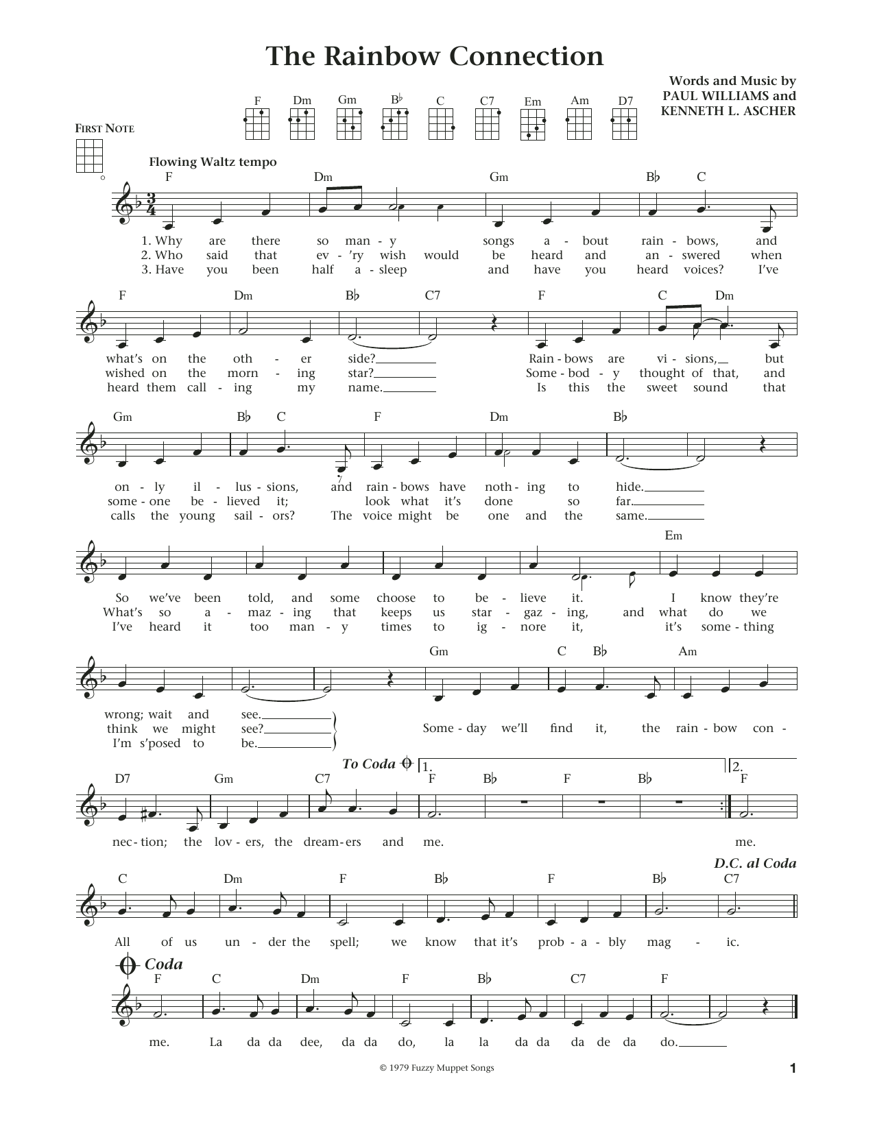 Paul Williams The Rainbow Connection (from The Daily Ukulele) (arr. Liz and Jim Beloff) Sheet Music Notes & Chords for Ukulele - Download or Print PDF