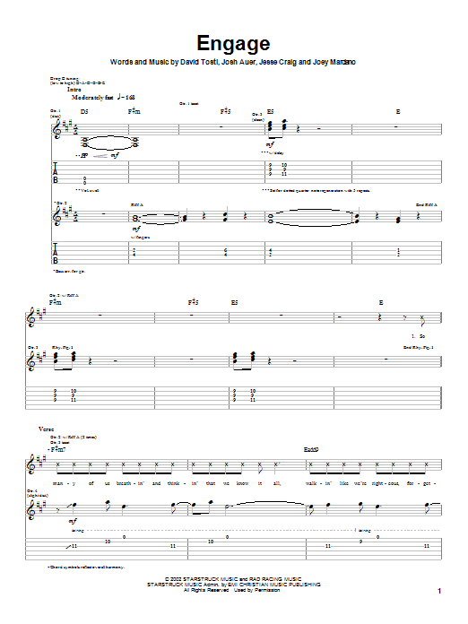 PAX217 Engage Sheet Music Notes & Chords for Guitar Tab - Download or Print PDF PAX217 Engage Sheet Music Notes & Chords for Guitar Tab - Download or Print PDF