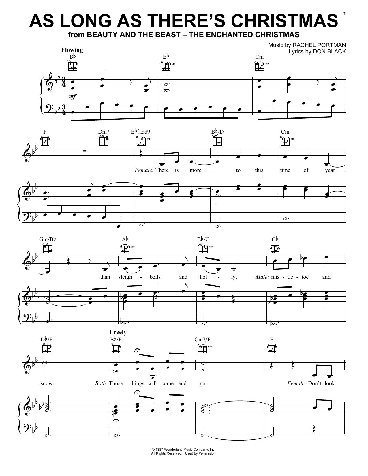 Peabo Bryson and Roberta Flack As Long As There's Christmas Sheet Music Notes & Chords for Flute - Download or Print PDF