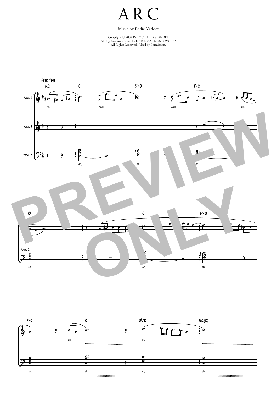 Pearl Jam Arc Sheet Music Notes & Chords for Transcribed Score - Download or Print PDF