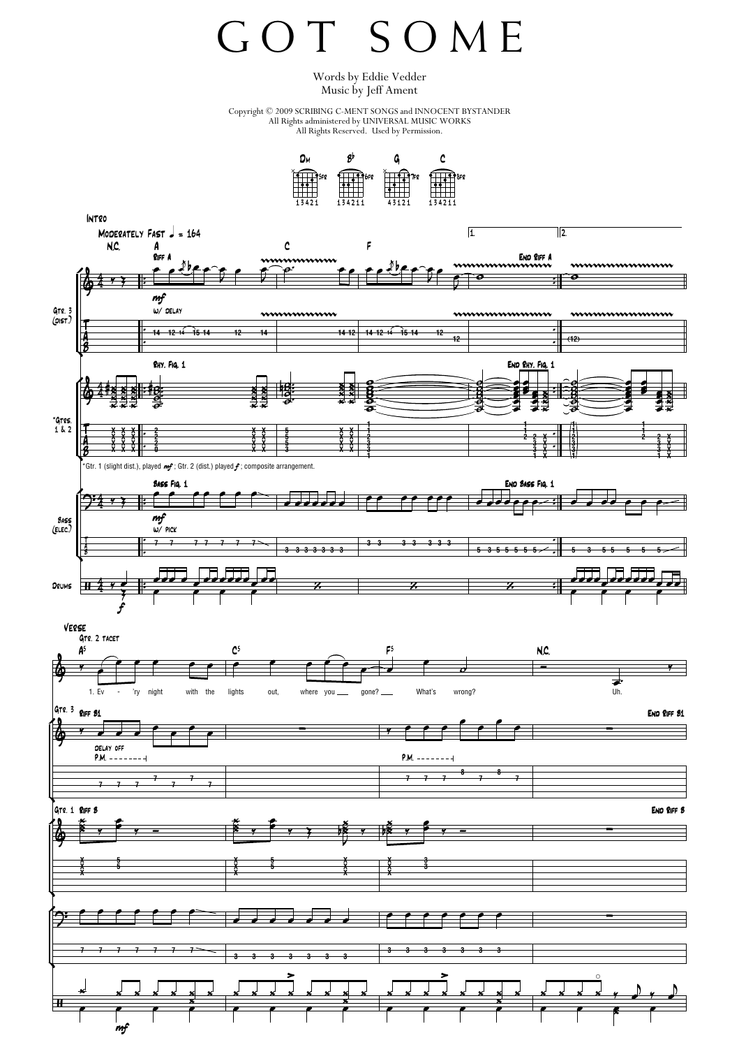 Pearl Jam Got Some Sheet Music Notes & Chords for Transcribed Score - Download or Print PDF