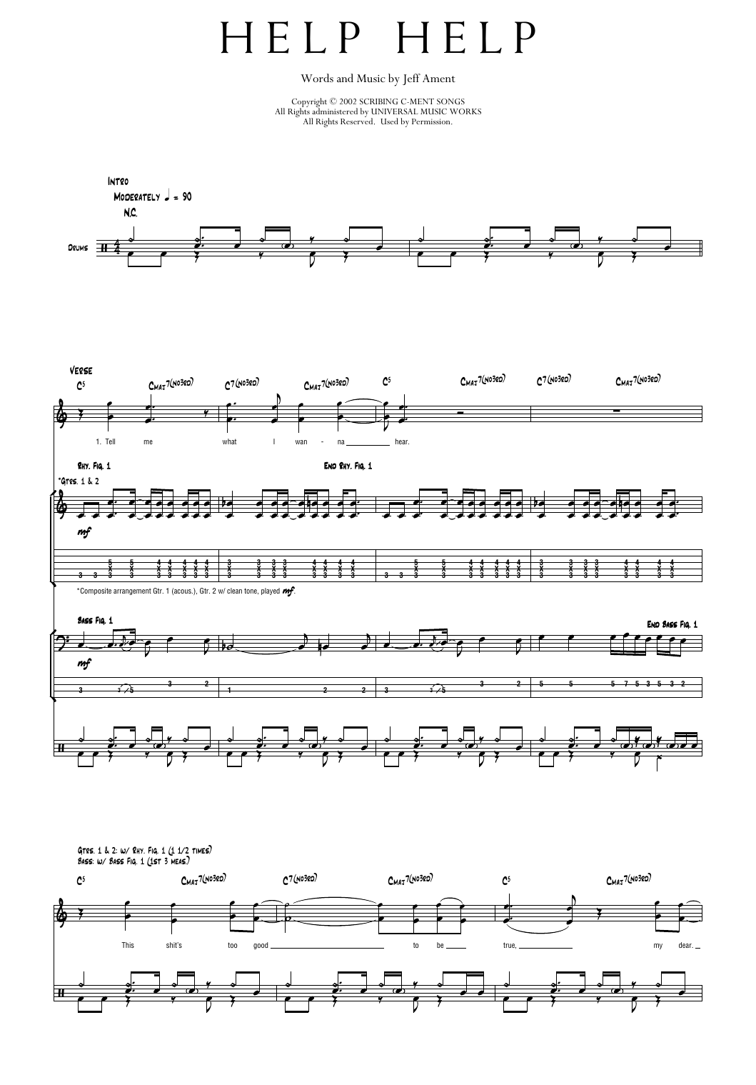 Pearl Jam Help Help Sheet Music Notes & Chords for Transcribed Score - Download or Print PDF