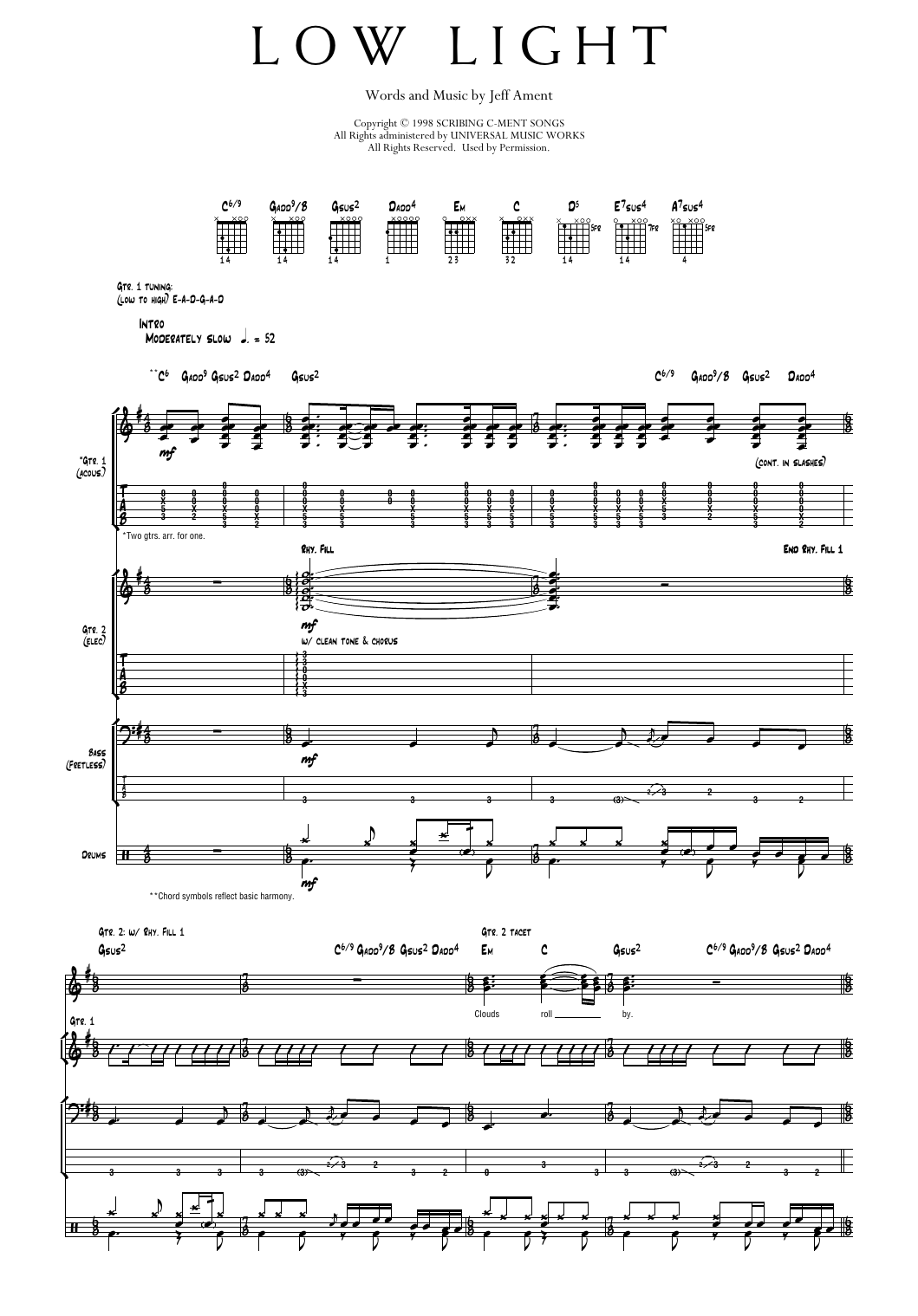 Pearl Jam Low Light Sheet Music Notes & Chords for Transcribed Score - Download or Print PDF