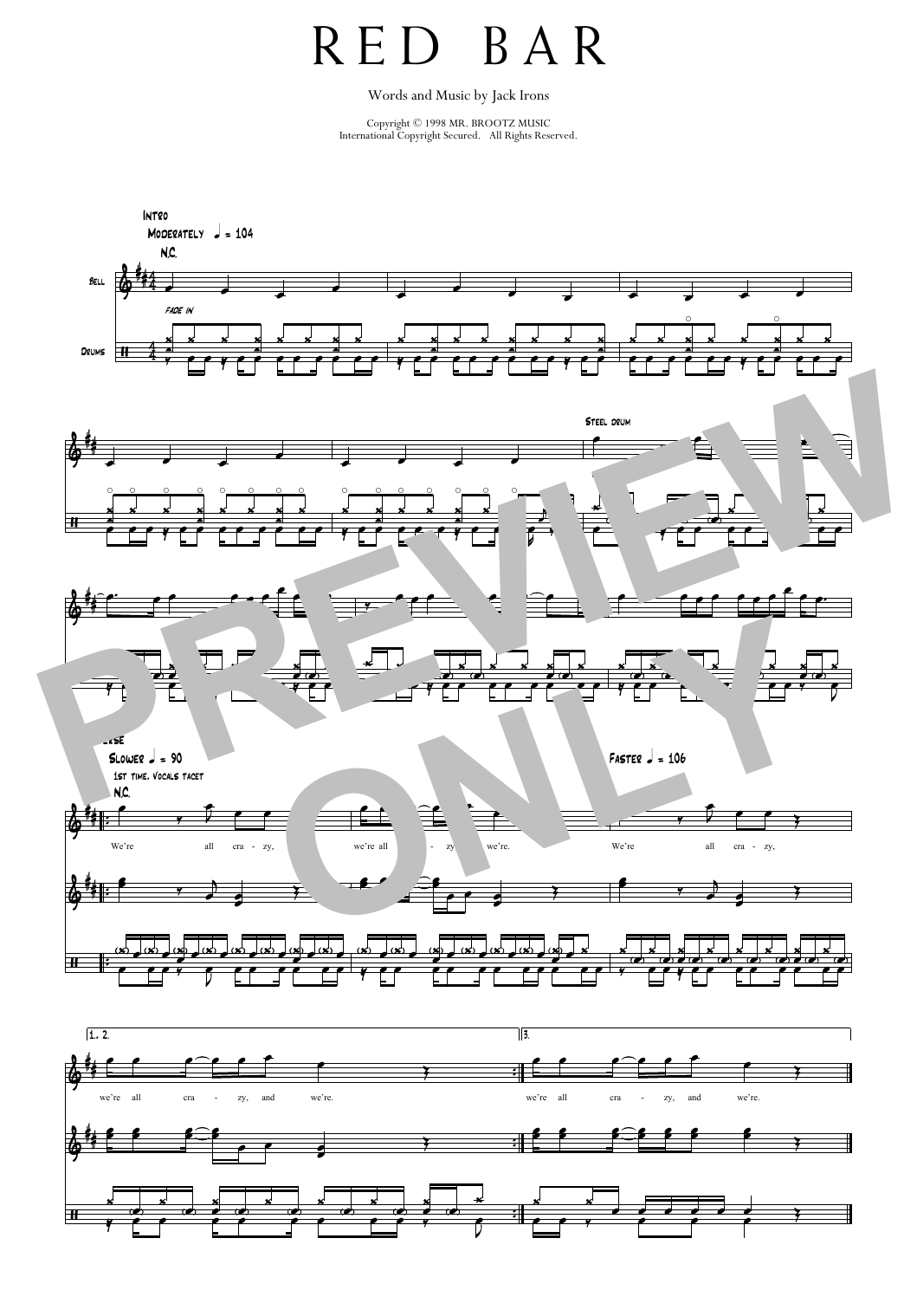 Pearl Jam Red Bar Sheet Music Notes & Chords for Transcribed Score - Download or Print PDF