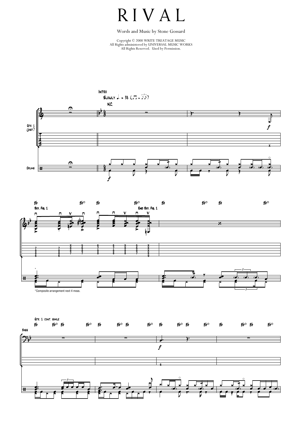 Pearl Jam Rival Sheet Music Notes & Chords for Transcribed Score - Download or Print PDF