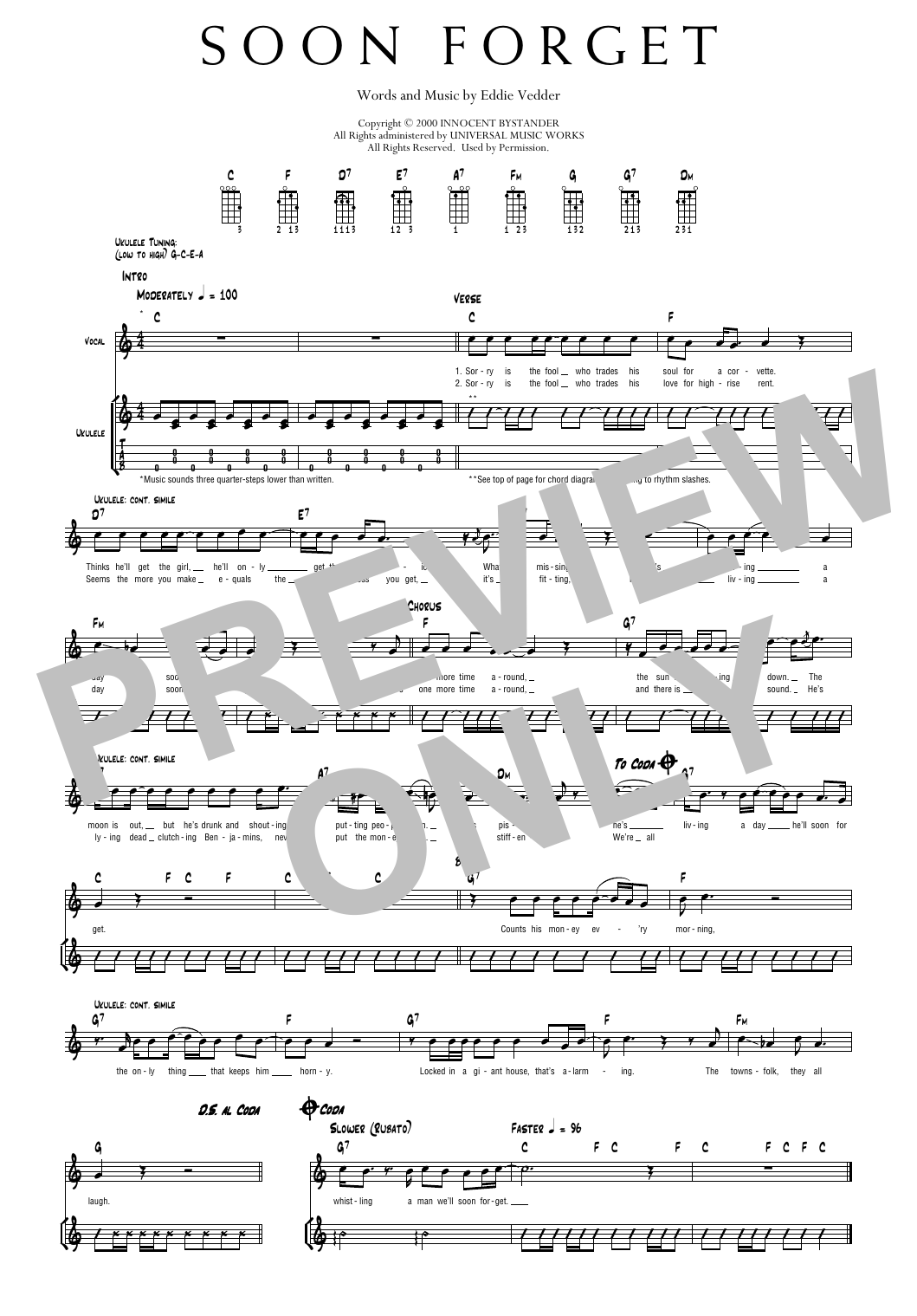 Pearl Jam Soon Forget Sheet Music Notes & Chords for Transcribed Score - Download or Print PDF