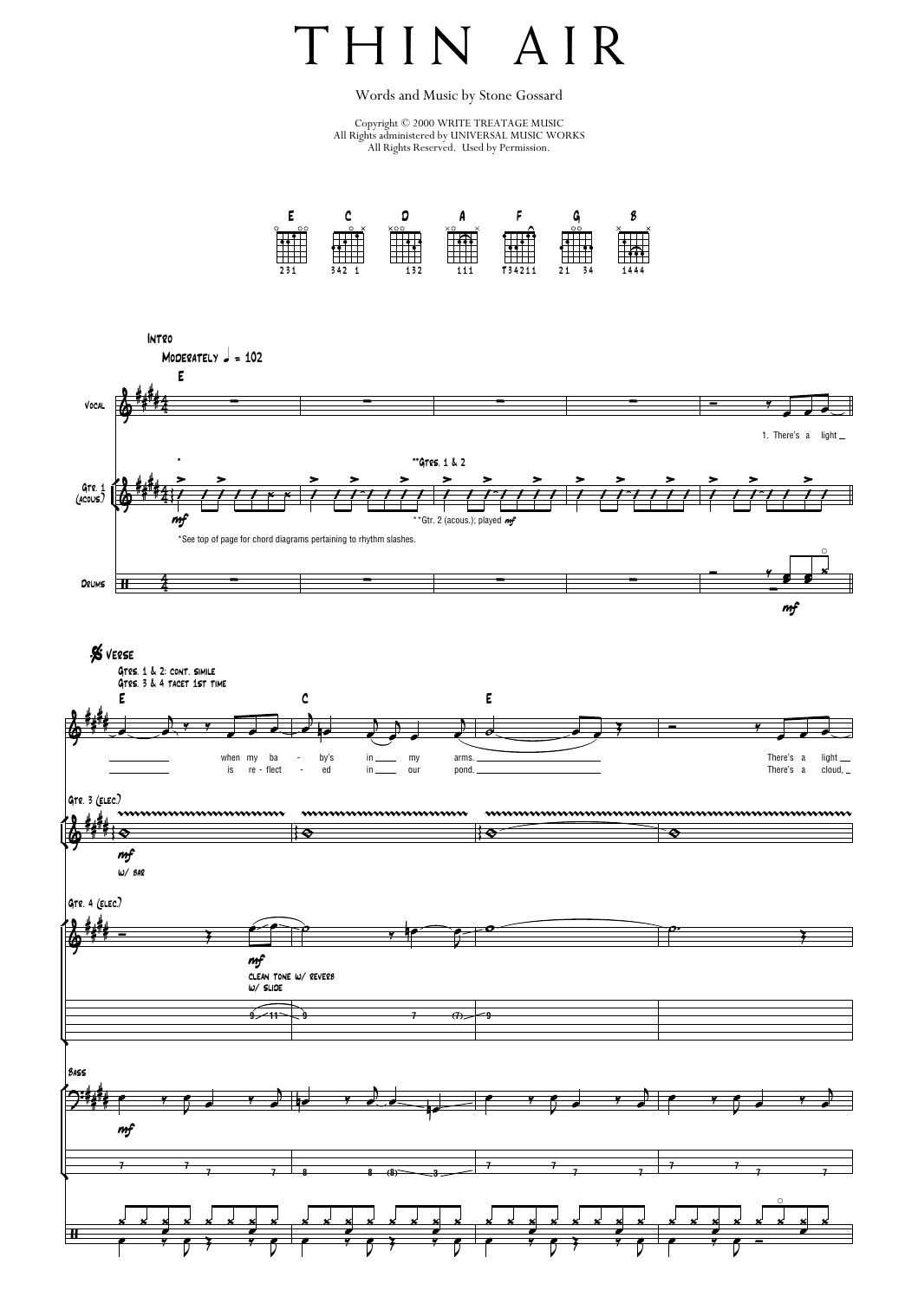 Pearl Jam Thin Air Sheet Music Notes & Chords for Transcribed Score - Download or Print PDF