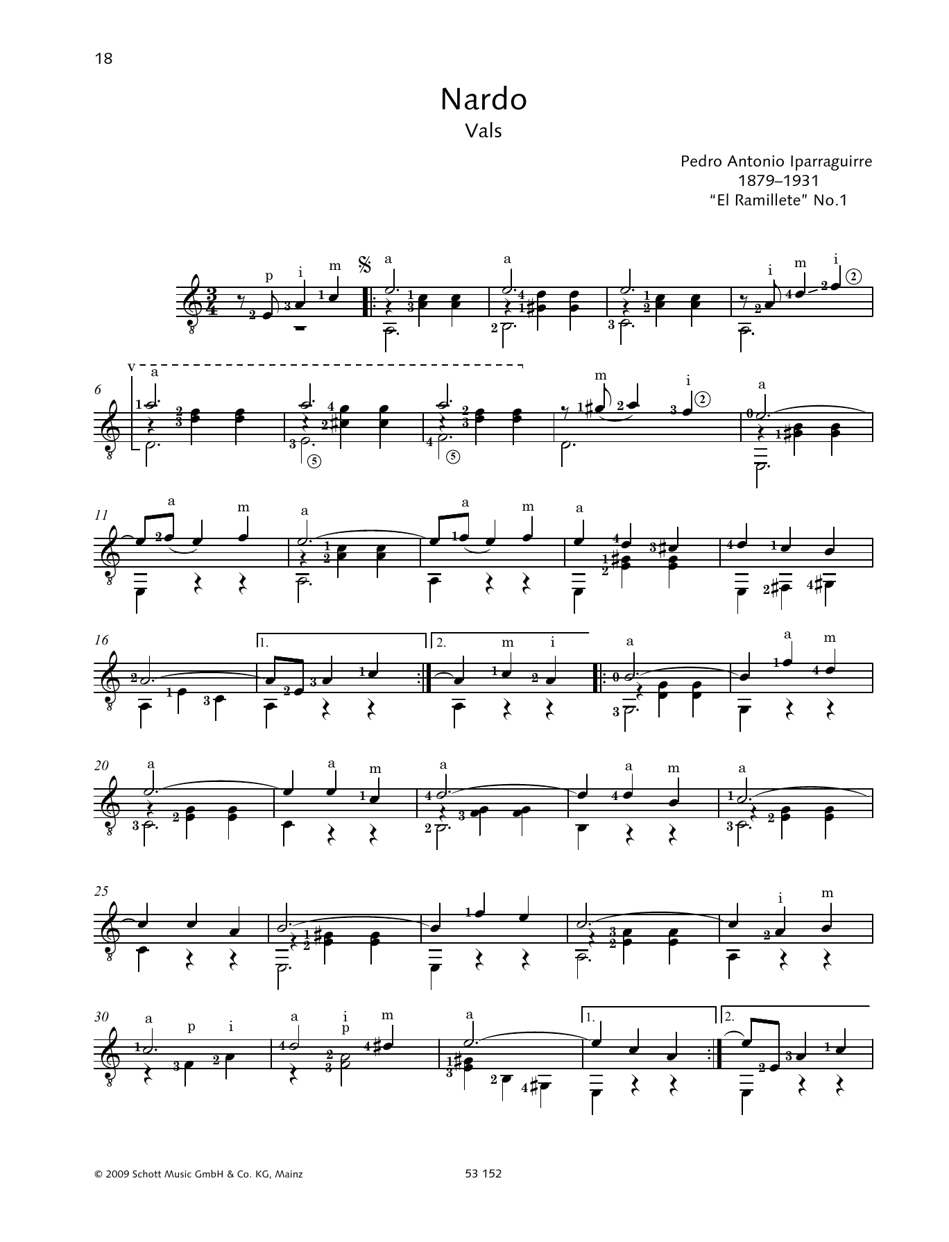 Pedro Antonio Iparraguirre Nardo Sheet Music Notes & Chords for Solo Guitar - Download or Print PDF
