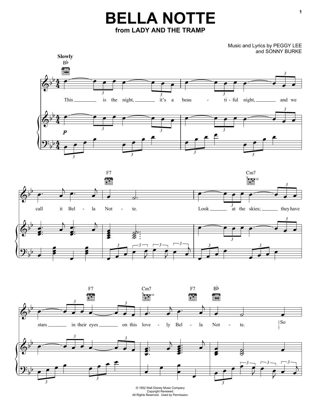 Peggy Lee & Sonny Burke Bella Notte (from Lady And The Tramp) Sheet Music Notes & Chords for Violin - Download or Print PDF