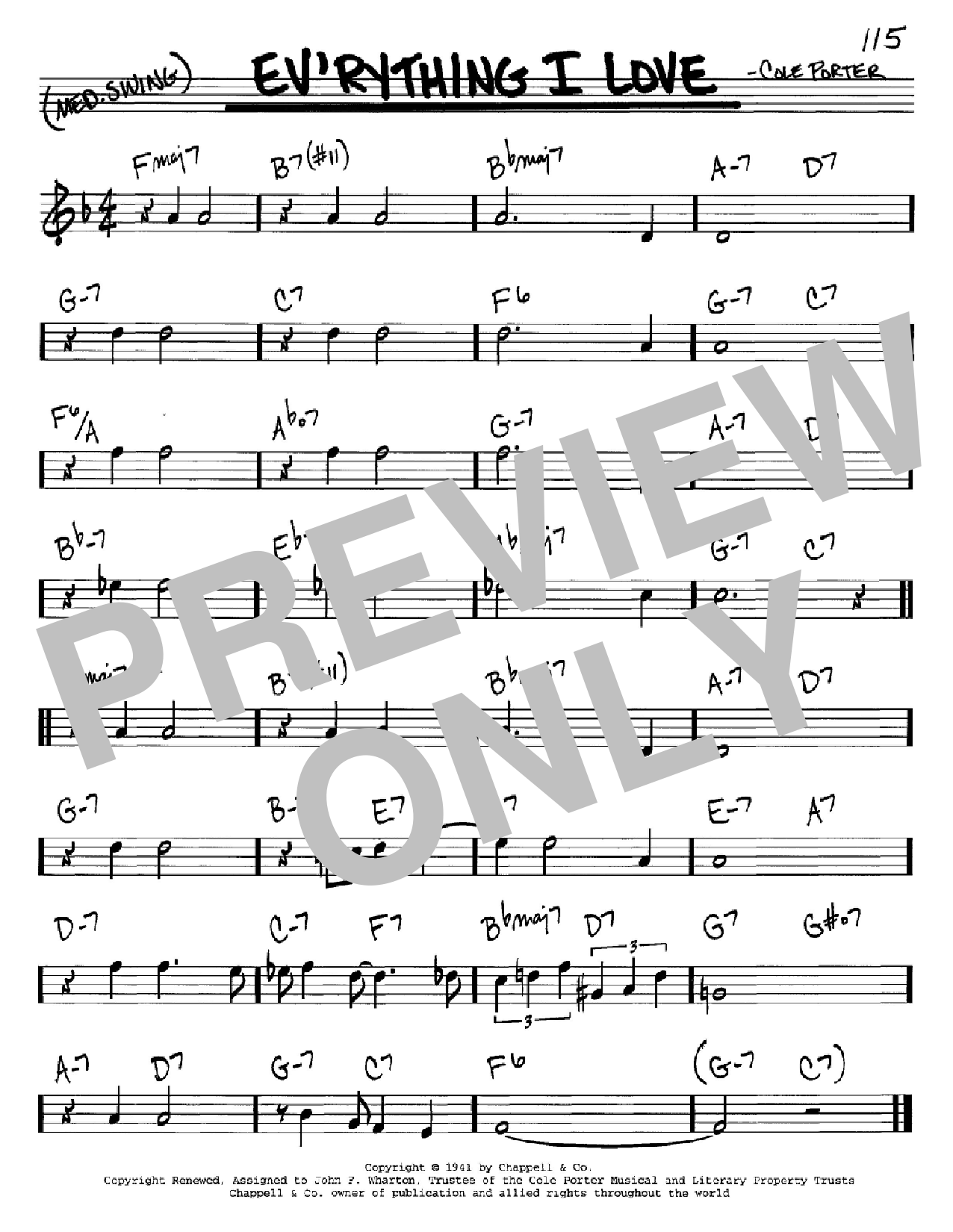 Peggy Lee Ev'rything I Love Sheet Music Notes & Chords for Real Book – Melody & Chords - Download or Print PDF Peggy Lee Ev'rything I Love Sheet Music Notes & Chords for Real Book – Melody & Chords - Download or Print PDF