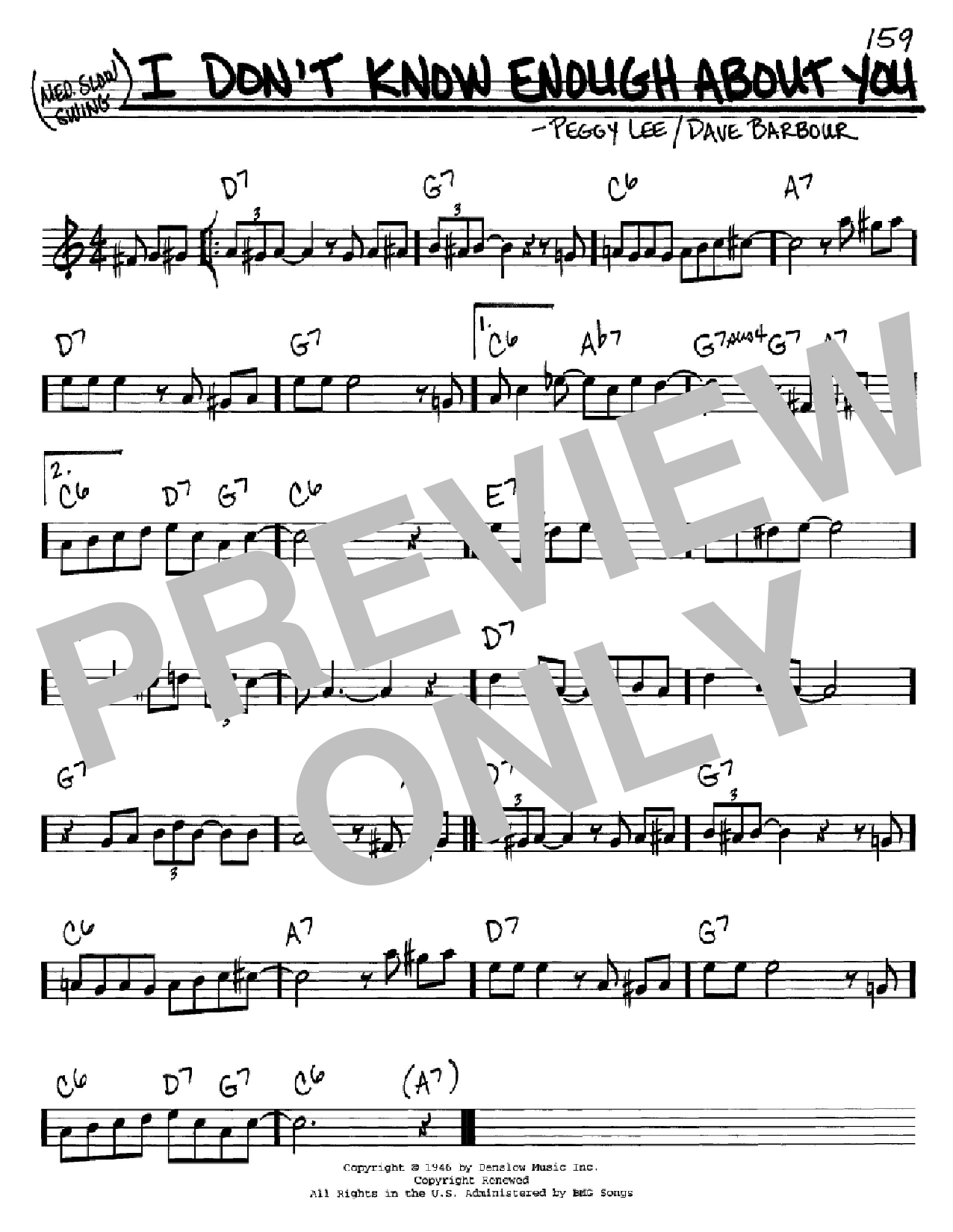 Peggy Lee I Don't Know Enough About You Sheet Music Notes & Chords for Real Book - Melody, Lyrics & Chords - C Instruments - Download or Print PDF