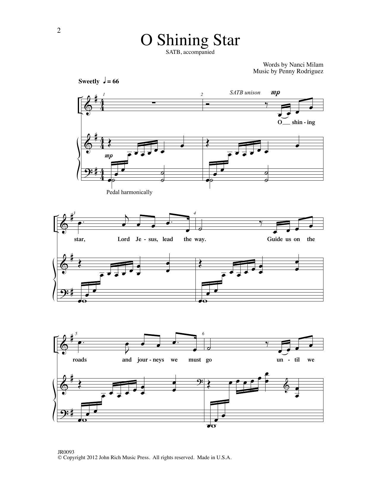 Penny Rodriguez O Shining Star Sheet Music Notes & Chords for Choral - Download or Print PDF