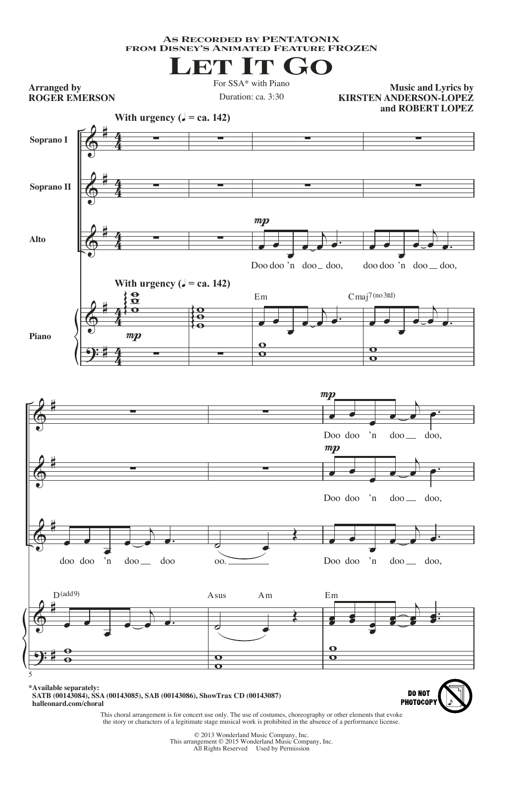 Pentatonix Let It Go (from Frozen) (arr. Roger Emerson) Sheet Music Notes & Chords for SATB - Download or Print PDF