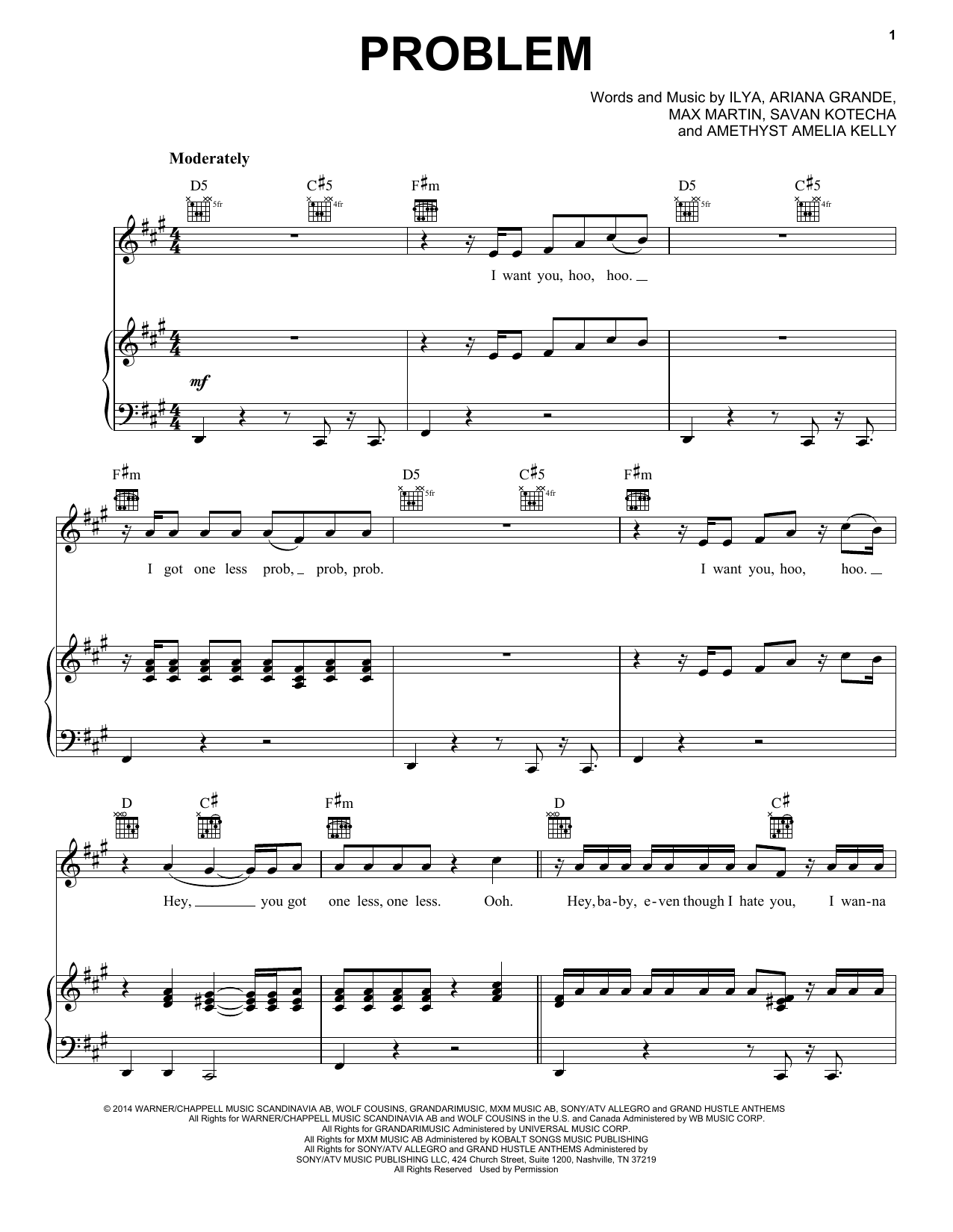 Pentatonix Problem Sheet Music Notes & Chords for Piano, Vocal & Guitar (Right-Hand Melody) - Download or Print PDF