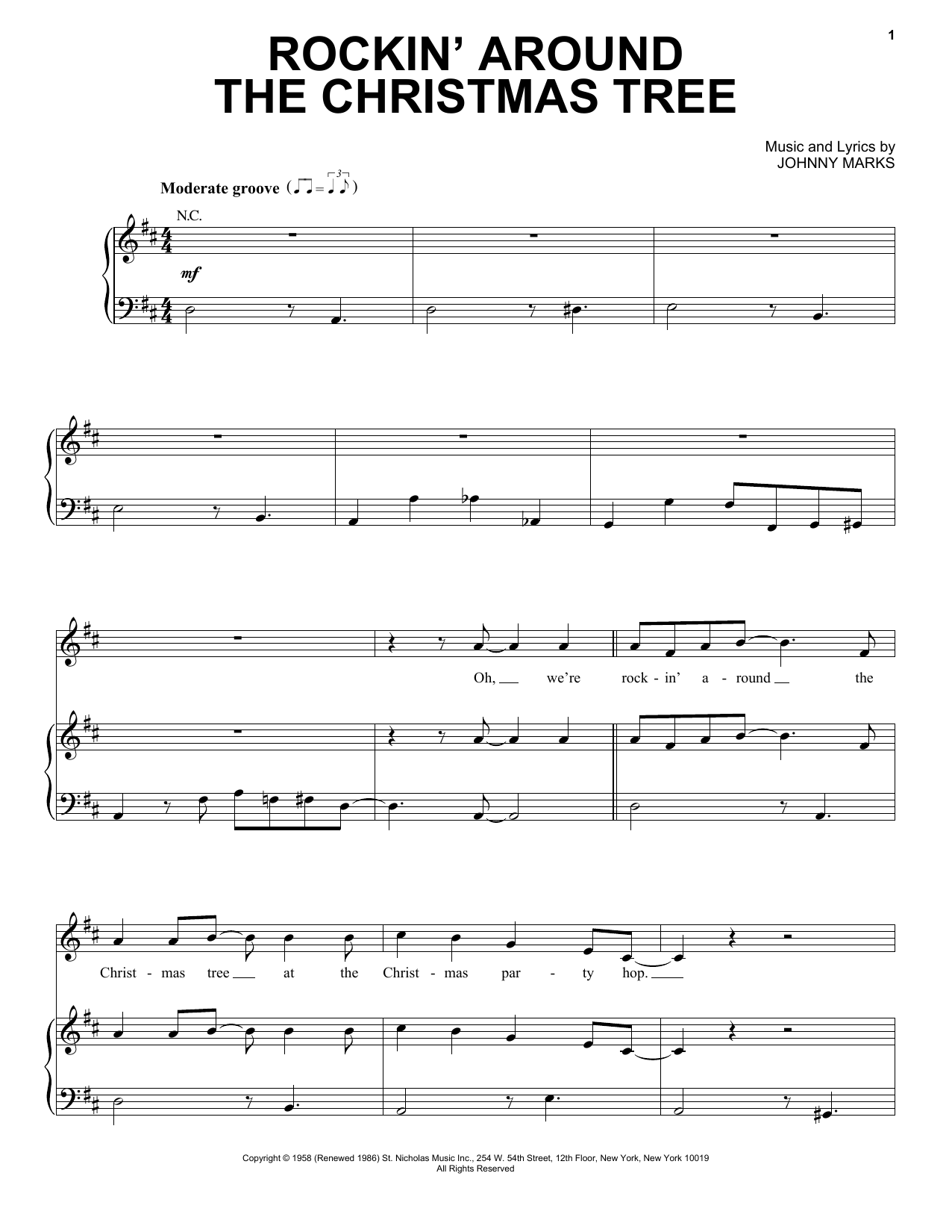 Pentatonix Rockin' Around The Christmas Tree Sheet Music Notes & Chords for Piano, Vocal & Guitar (Right-Hand Melody) - Download or Print PDF