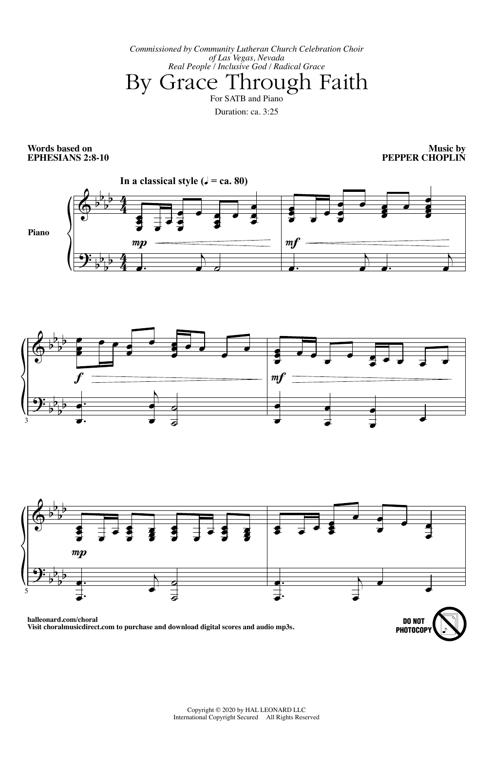 Pepper Choplin By Grace Through Faith Sheet Music Notes & Chords for SATB Choir - Download or Print PDF