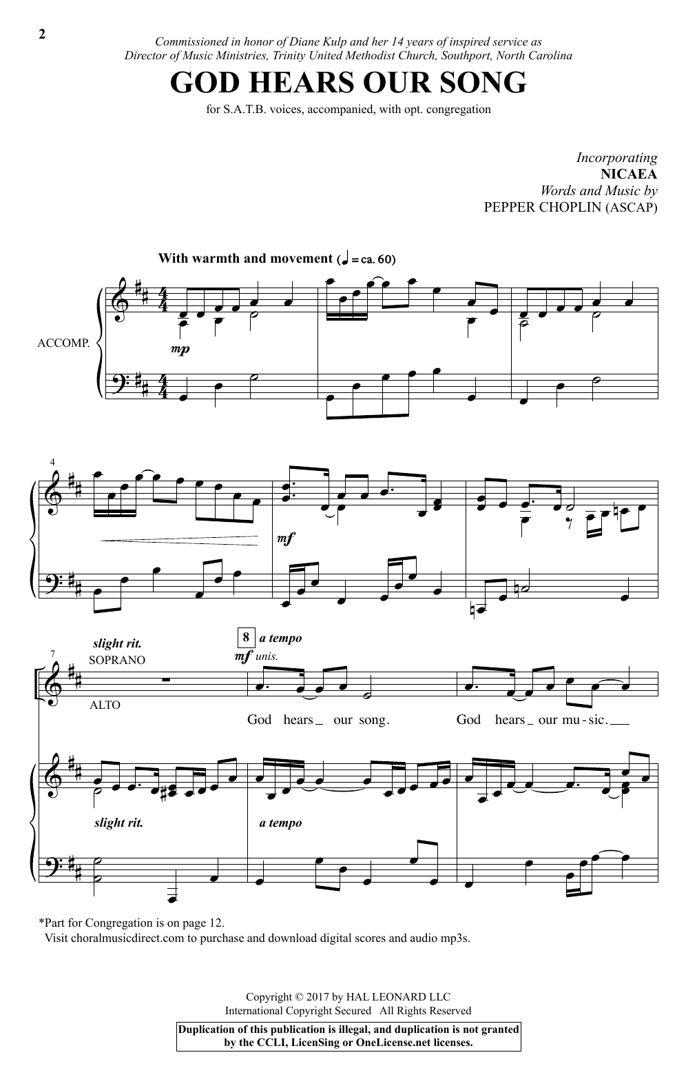 Pepper Choplin God Hears Our Song Sheet Music Notes & Chords for SATB - Download or Print PDF