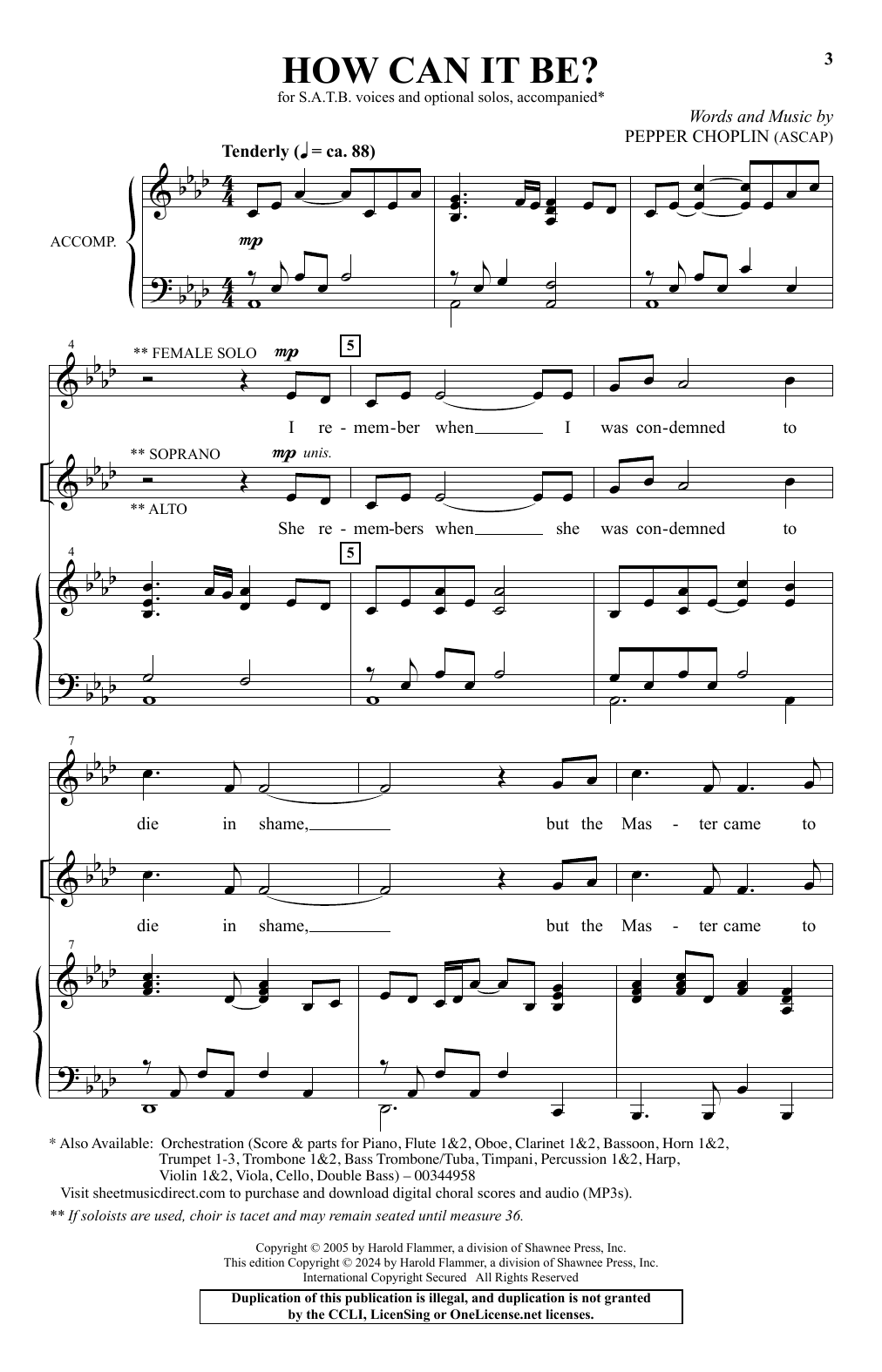 Pepper Choplin How Can It Be? Sheet Music Notes & Chords for SATB Choir - Download or Print PDF