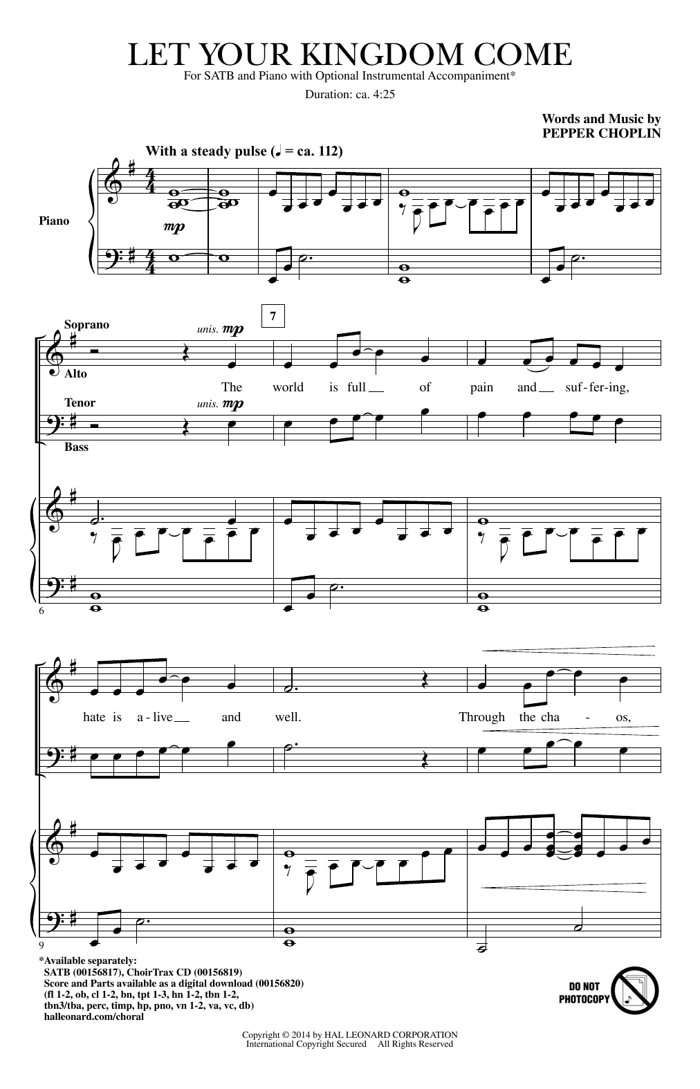 Pepper Choplin Let Your Kingdom Come Sheet Music Notes & Chords for SATB - Download or Print PDF